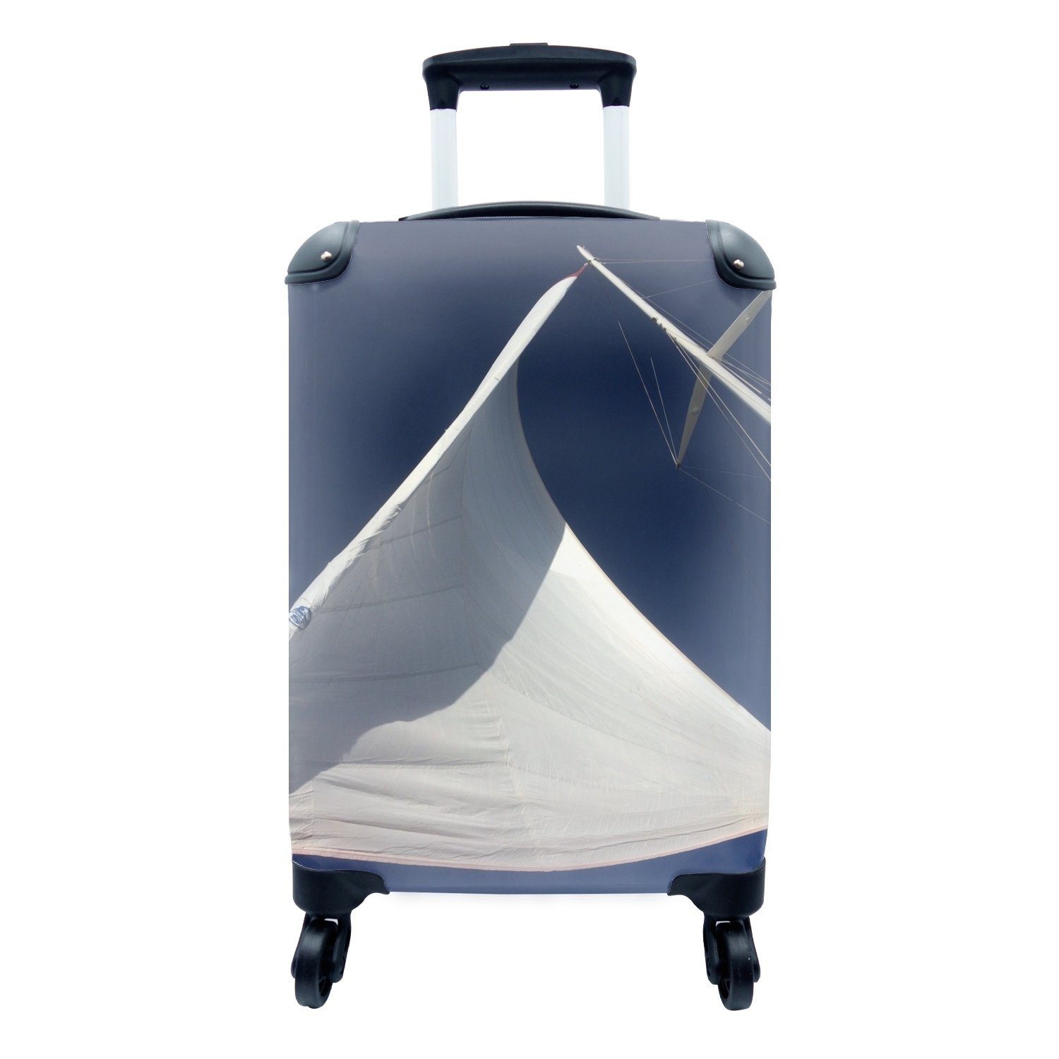 MuchoWow Handgepäckkoffer Das weiße Segel eines Segelbootes, 4 Rollen, Reisetasche mit rollen, Handgepäck für Ferien, Trolley, Reisekoffer