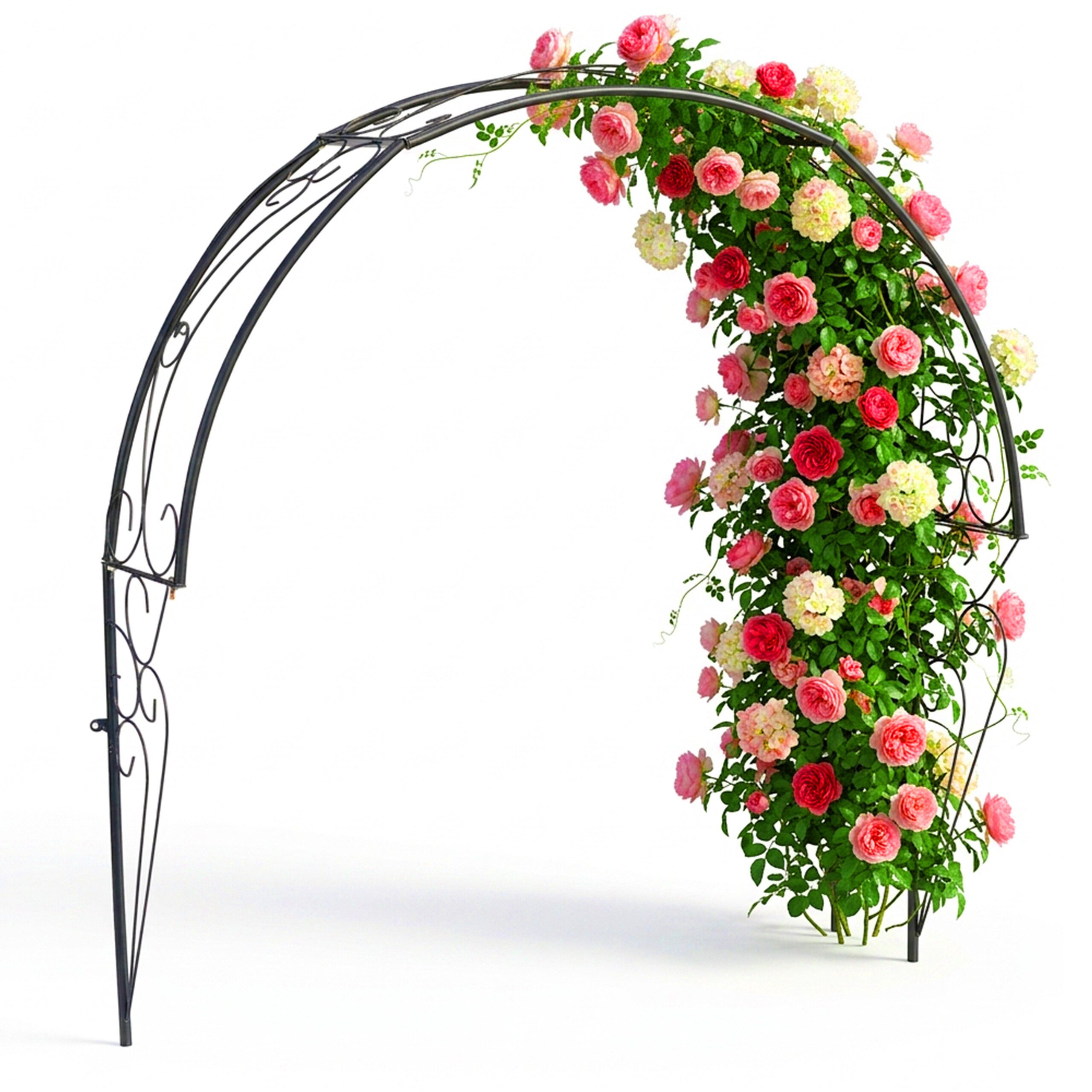 relaxdays Rosenbogen Halbbogen aus Metall