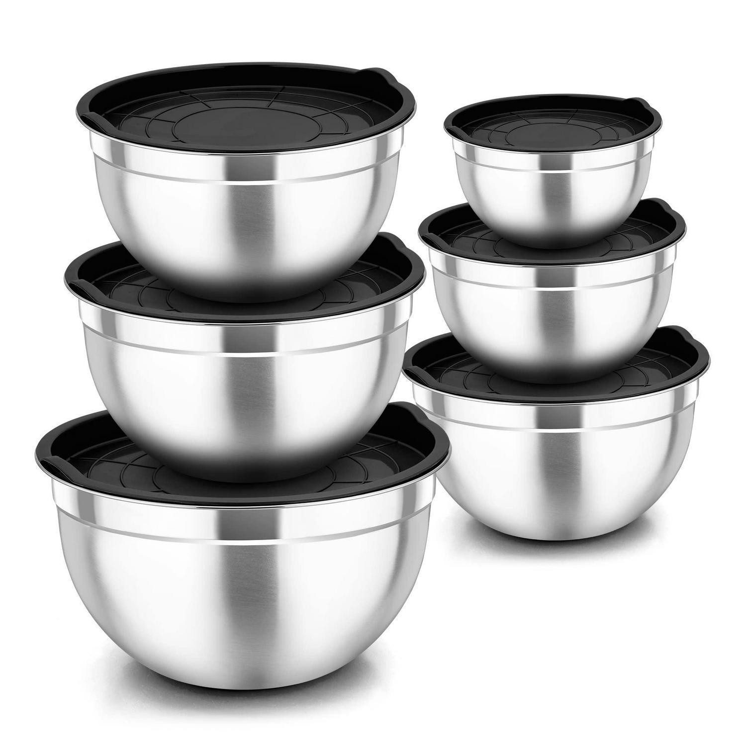 LuxusKollektion Rührschüssel Edelstahl Rührschüsseln 6er Set, (6-tlg)