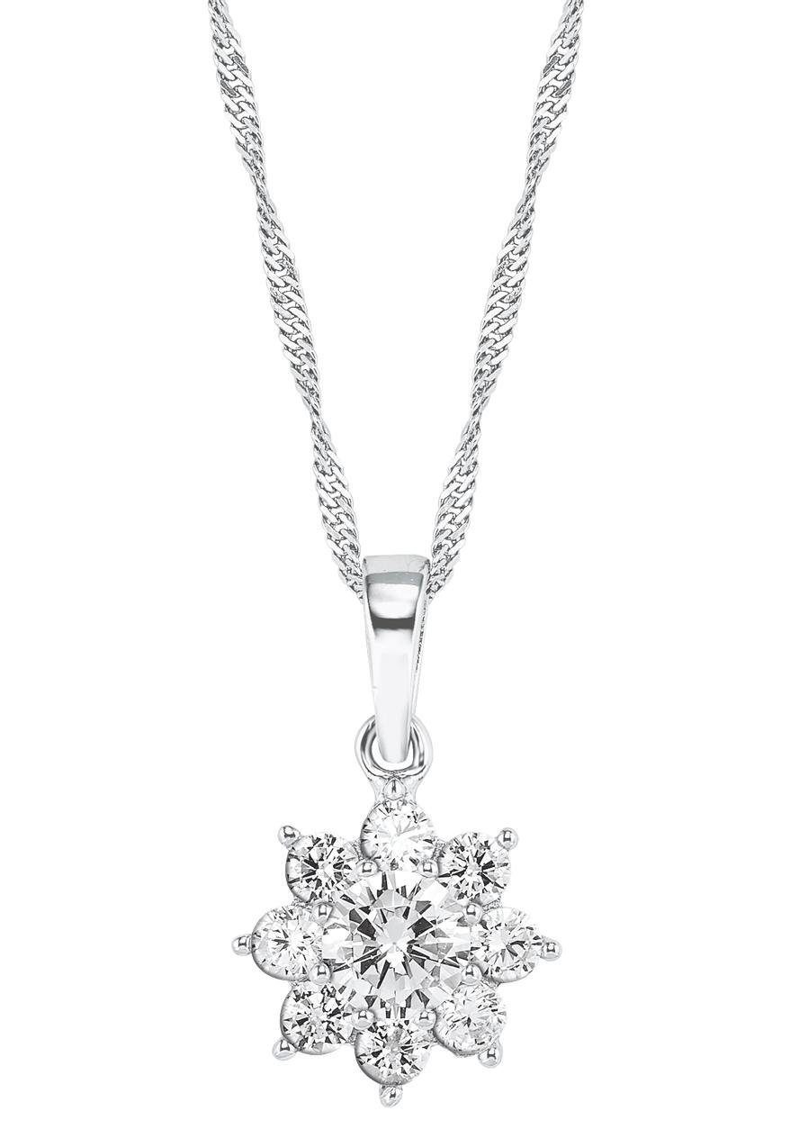 Amor Kette mit Anhänger Blüte, mit Zirkonia (synth)