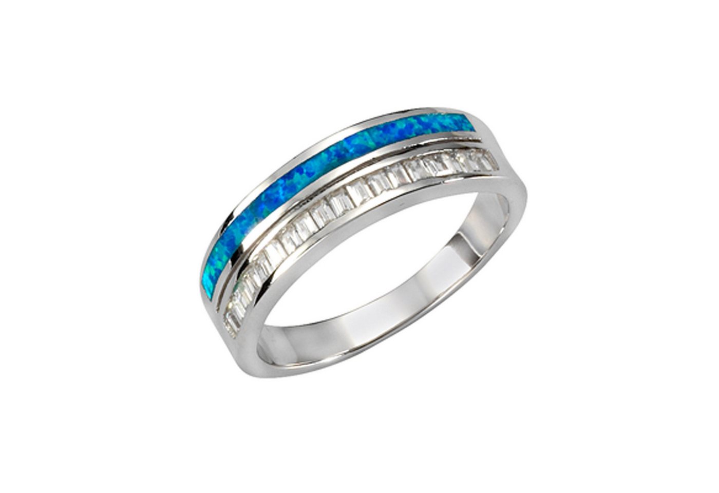 Vivance Fingerring 925/- Sterling Silber Opal & Zirkonia