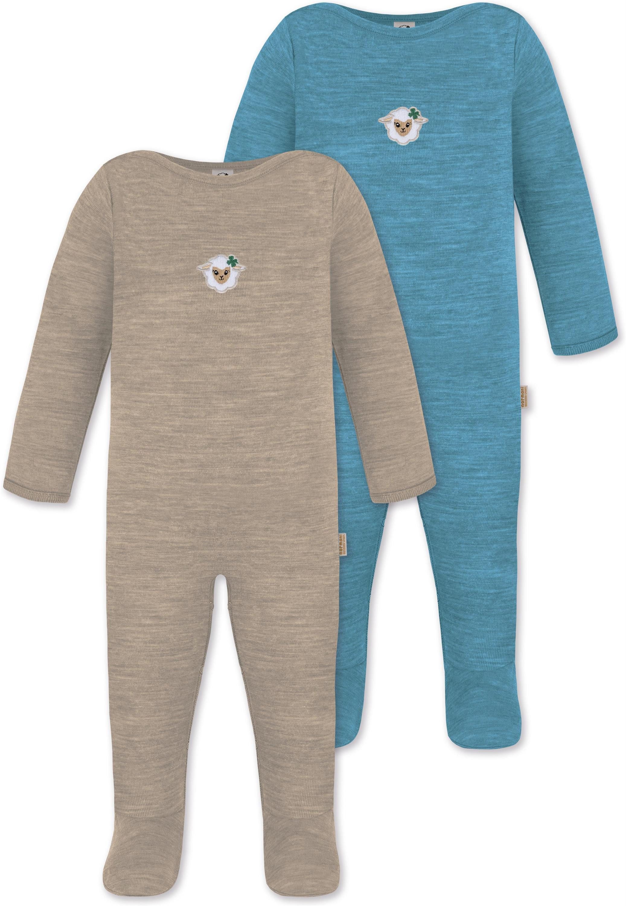 Langarmwickelbody 2er Pack MERINO Baby Merino Strampler Levin