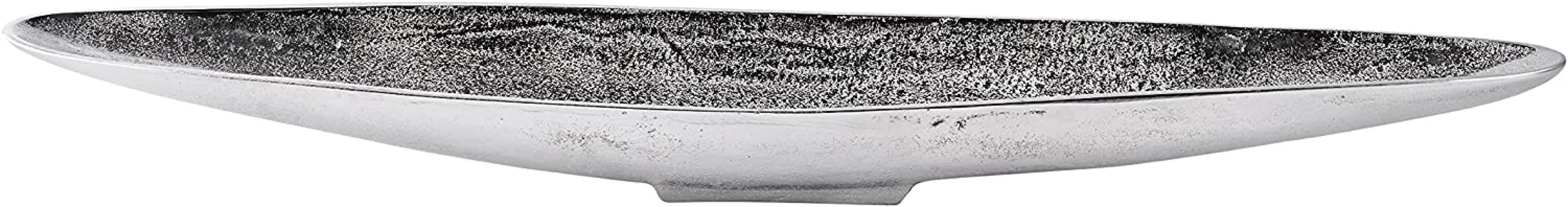 MichaelNoll Dekoschale Dekoteller Schiffchen Aluminium Silber - Dekoschale länglich - 80 cm