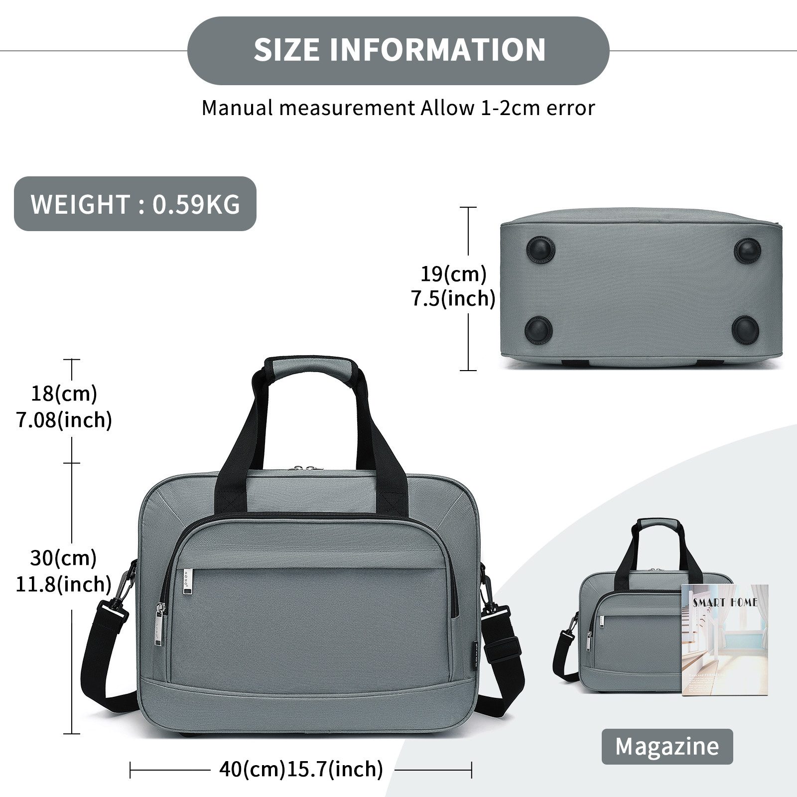 KONO Reisetasche Handgepäck mit Laptopfach – günstig online kaufen