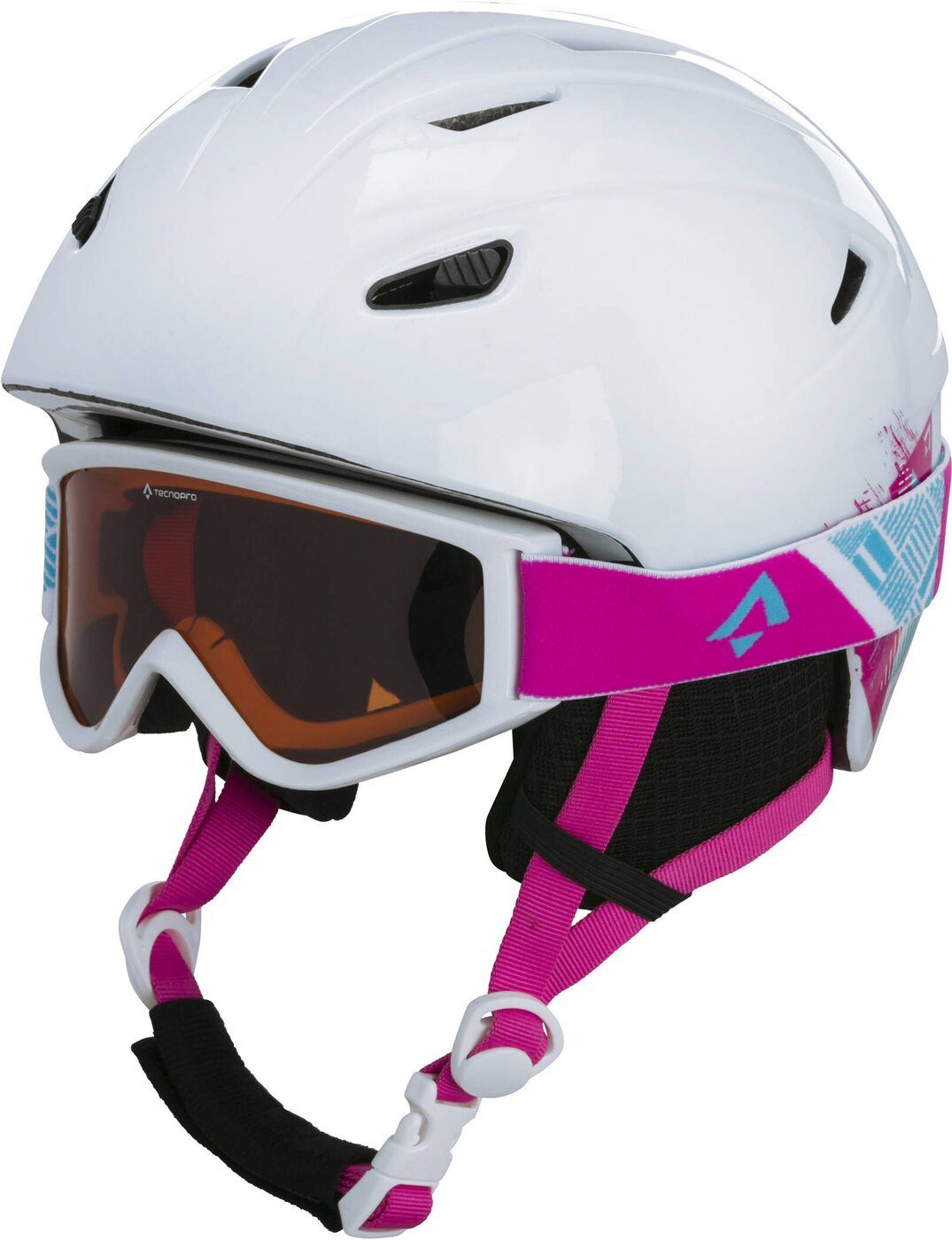 TECNOPRO Skihelm Ki.-Ski-Helm Pulse JR HS-016 + Free WHITE / PINK