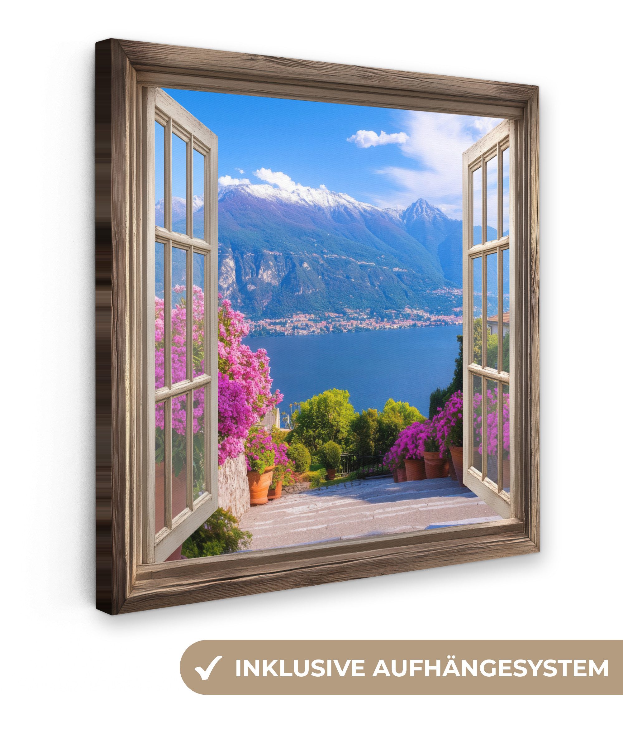 OneMillionCanvasses® Leinwandbild Durchblick - Berg - Landschaft - Ausblick günstig online kaufen