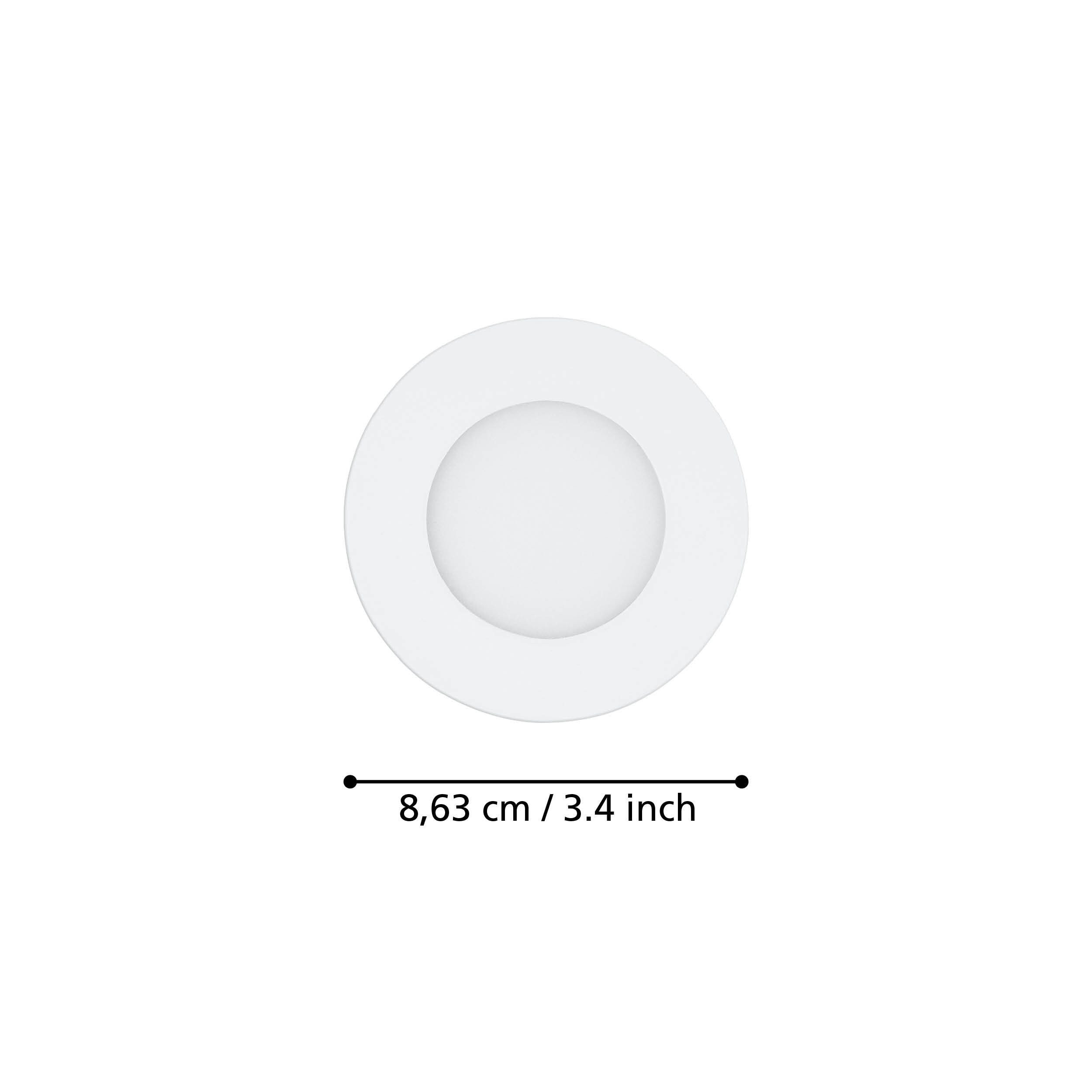 EGLO LED Einbauleuchte Fueva-z, Leuchtmittel inklusive, Einbauleuchte - H2,6 x Ø8,5 cm - weiß - 3X2,8W inkl.