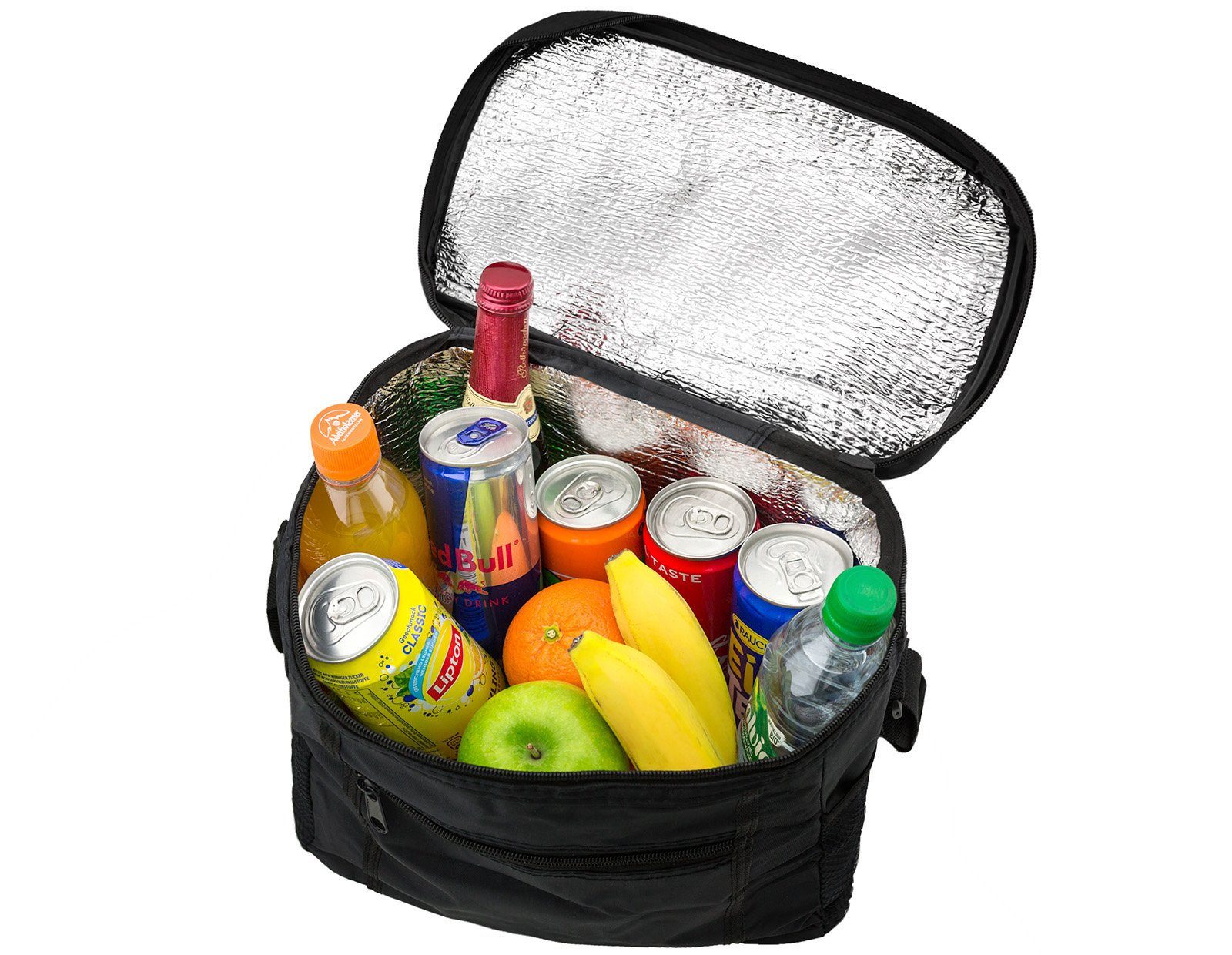 PRECORN Picknickkorb Mini Kühltasche Tasche Lunch Kühlbox Picknick-Tasche schwarz in