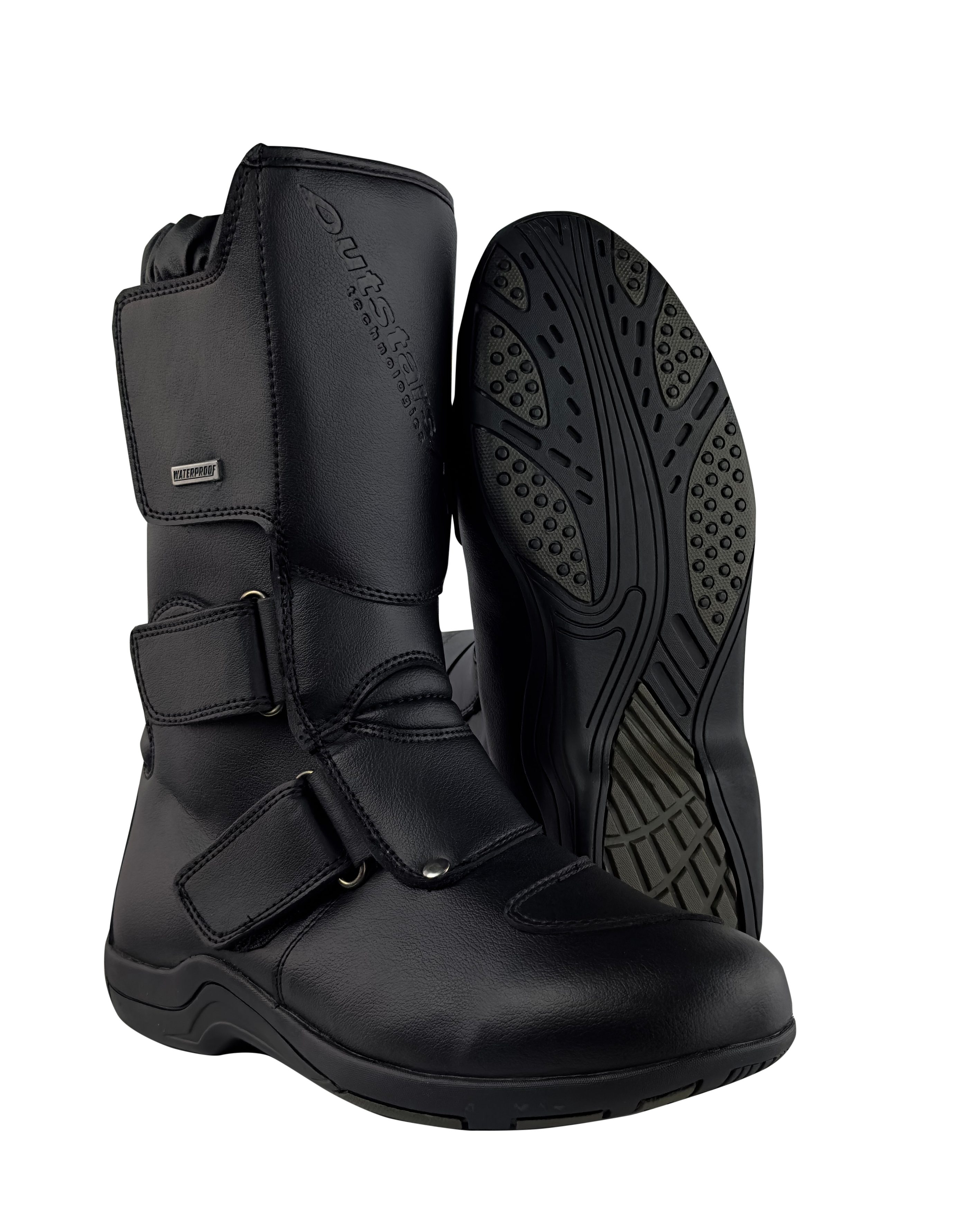 OUTSTARS RO004 Motorradstiefel – Wasserdicht mit Schaltverstärkung & Klett Motorradstiefel mit Reiß- und Kletverschluss