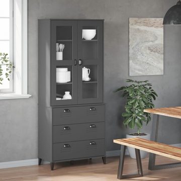 vidaXL Sideboard Highboard VIKEN Anthrazit 80x40x190 cm Massivholz Kiefer (1 St)