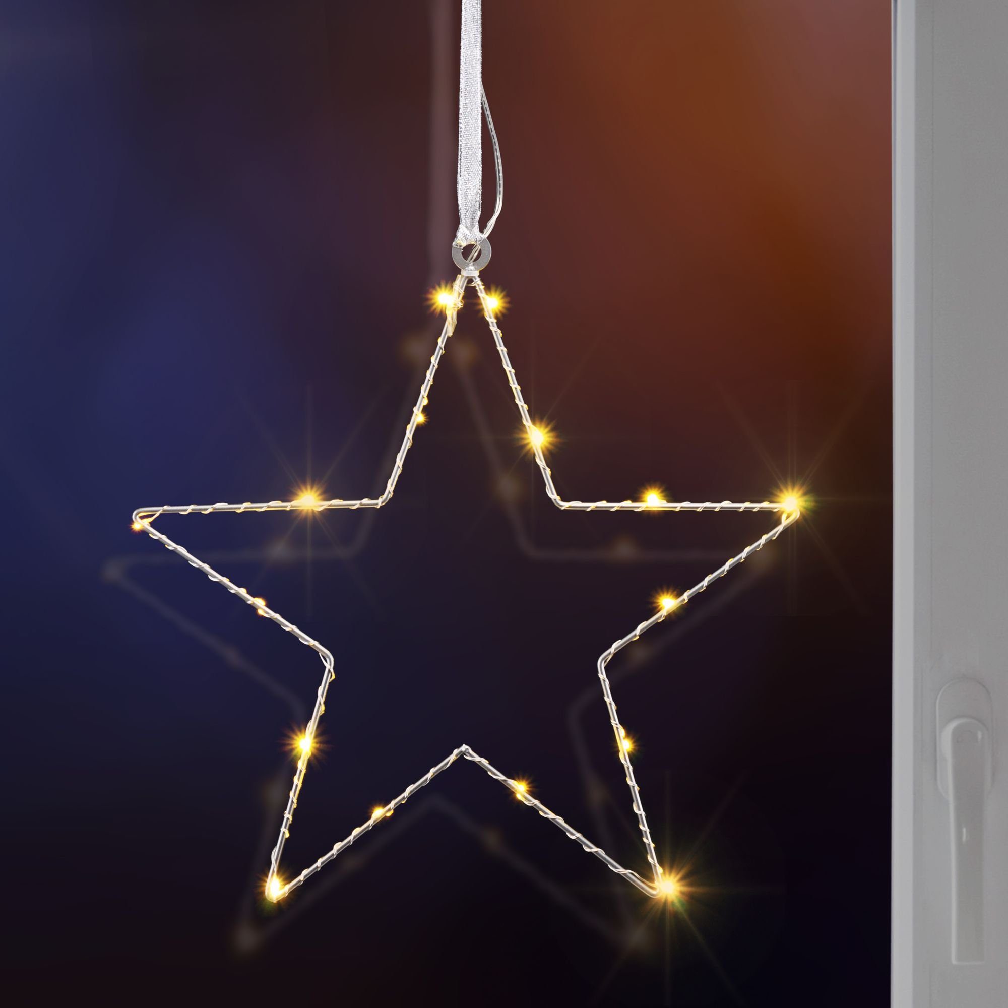 LED Stern LED Weihnachtsstern Fenstersilhouette Leuchtbild Fensterbild Deko