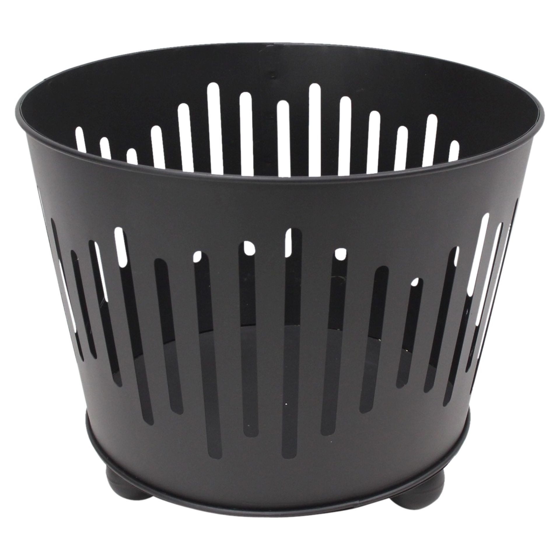 Dekoleidenschaft Feuerkorb "Black" Metall, matt-schwarz lackiert, rund Ø 39 x 32 cm, Feuerschale, Lagerfeuer für Garten & Terrasse