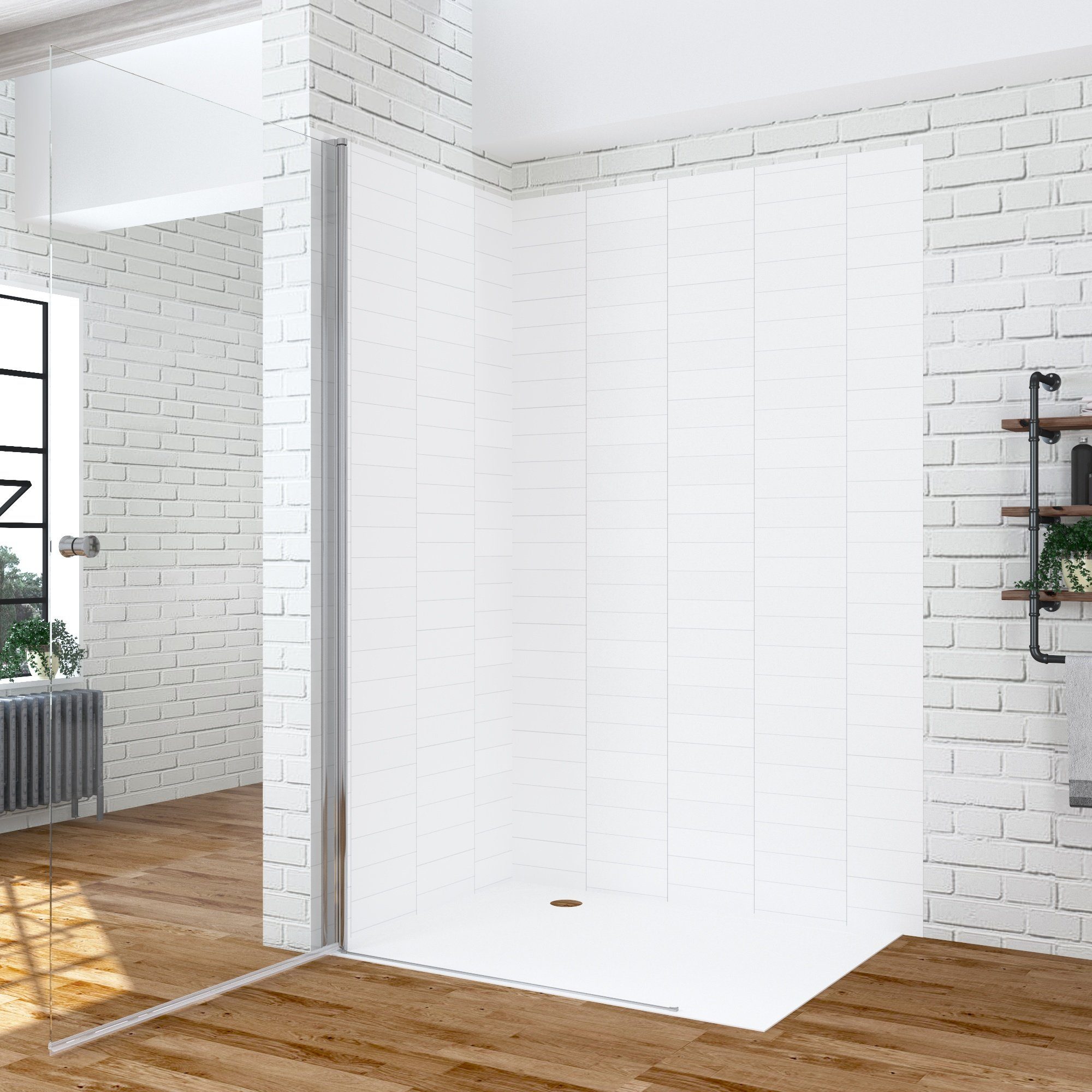 AQUABATOS Walk-in-Dusche Glastür Pendeltür Glaswand Dusche Drehtür Faltwand Duschtür Duschwand, 6 mm Einscheibensicherheitsglas (ESG) mit Nanobeschichtung