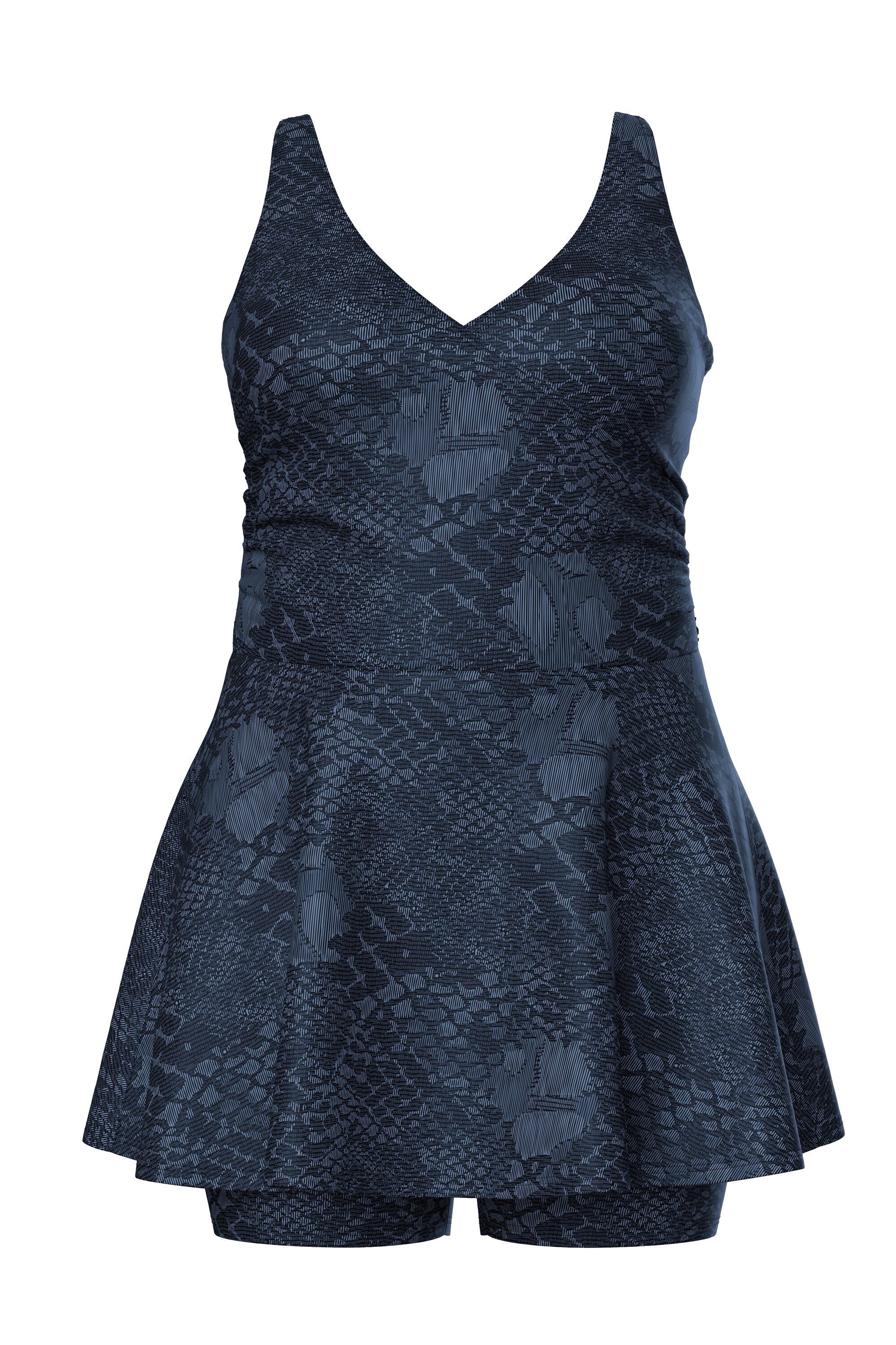 Ulla Popken Badekleid Badekleid Schlangenmuster Softcups Shorts