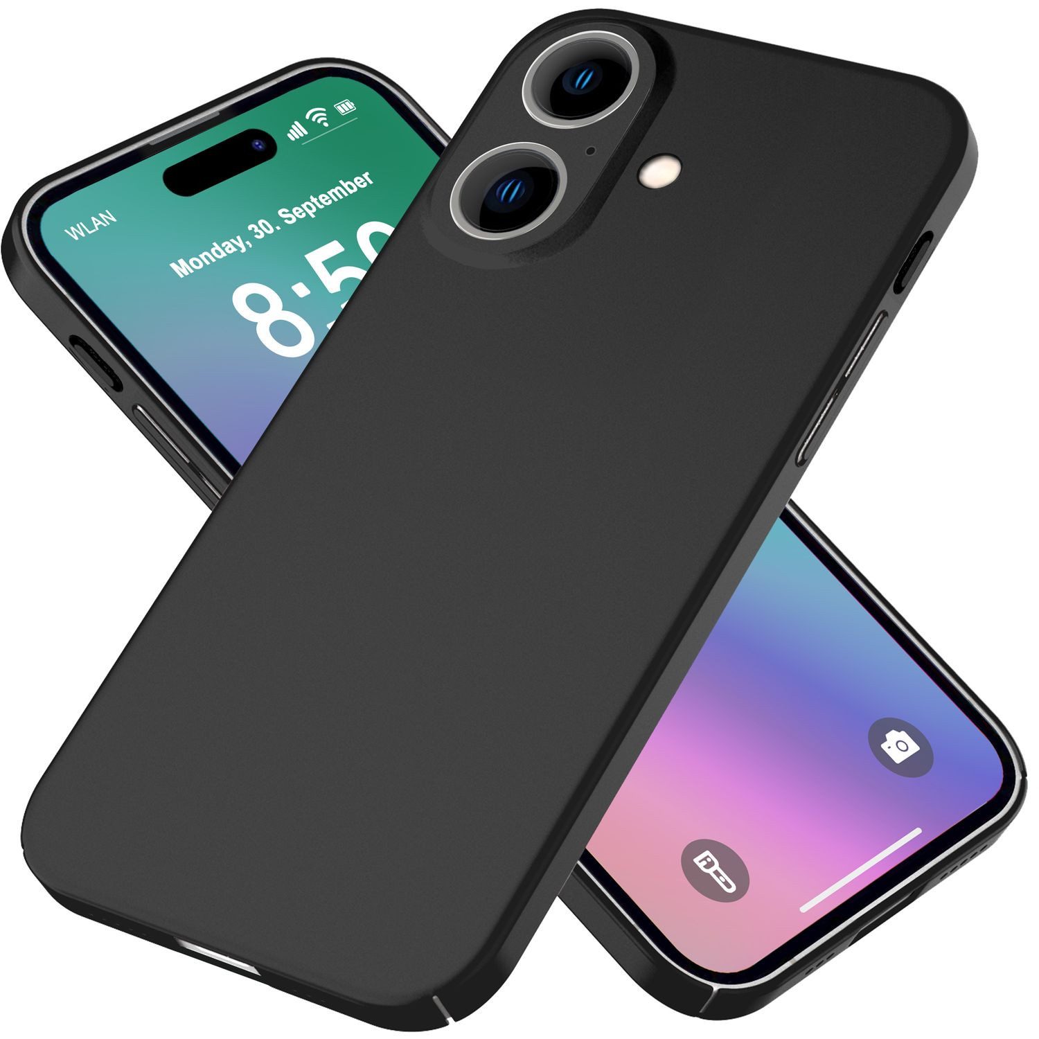 Nalia Smartphone-Hülle Apple iPhone 16 15,5 cm (6,1 Zoll), Ultra Dünne Hülle / Matt Hardcase / 0,5mm Slim-Fit / Anti-Fingerprint