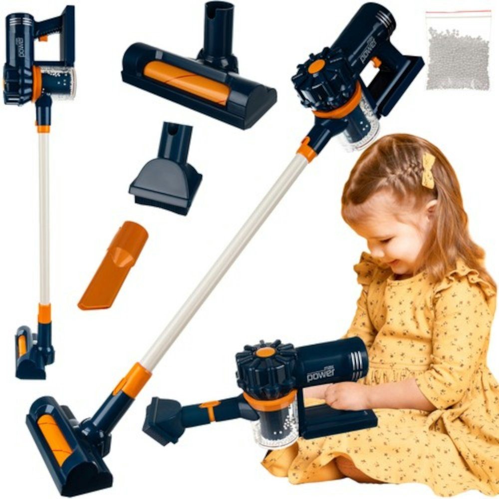 ISO TRADE Lernspielzeug 2-in-1 Kinderstaubsauger (Spar-Set, 1-St., Stielstaubsauger sauber machen), bis zu 3 verschiedene austauschbare Spitzen