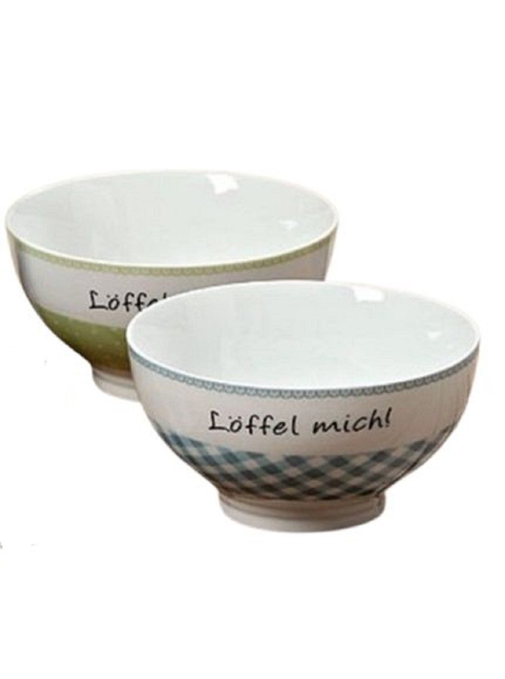BOLTZE GRUPPE GmbH Dekoschale Schale 'Löffel mich' Porzellan Ø.14 cm Frühstück 2er Set