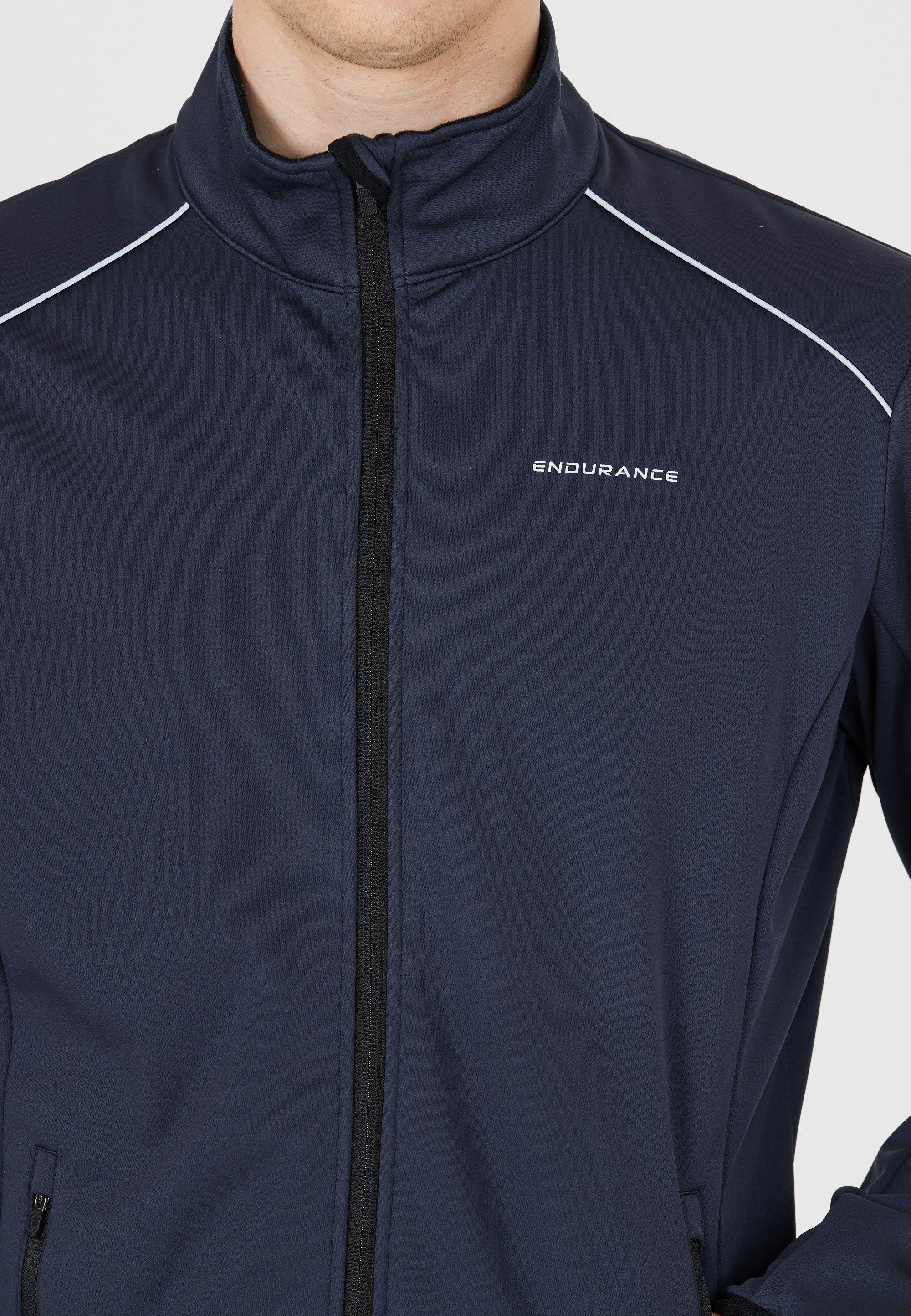 Softshelljacke winddichter Naval dunkelblau -und wasser mit ENDURANCE Funktion