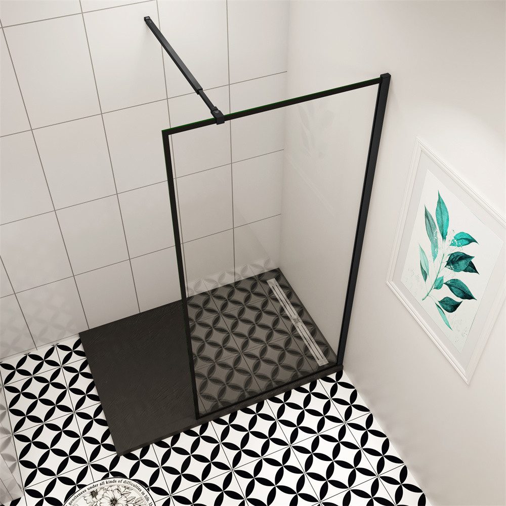 Thumbnail - AICA Duschwand Walk in Dusche Nano Klarglas Sicherheitsglas Duschkabine, Einscheibensicherheitsglas, (8mm EasyClean ESG ...