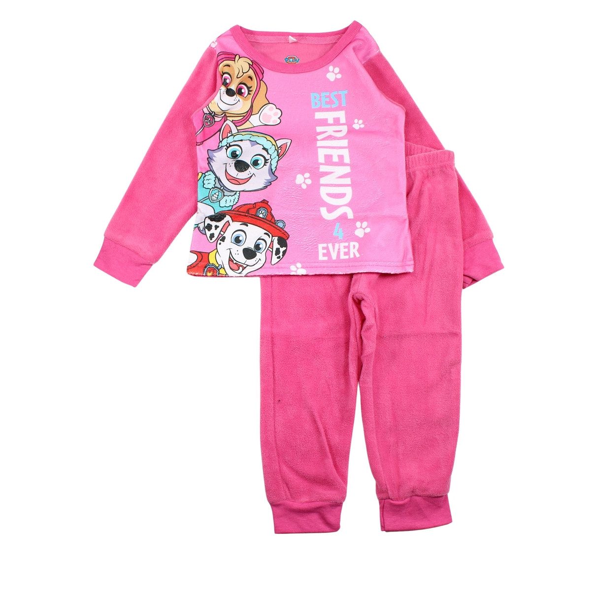 PAW PATROL Schlafanzug Paw Patrol Mädchen Fleece Teddy Pyjama warmer Schlafanzug