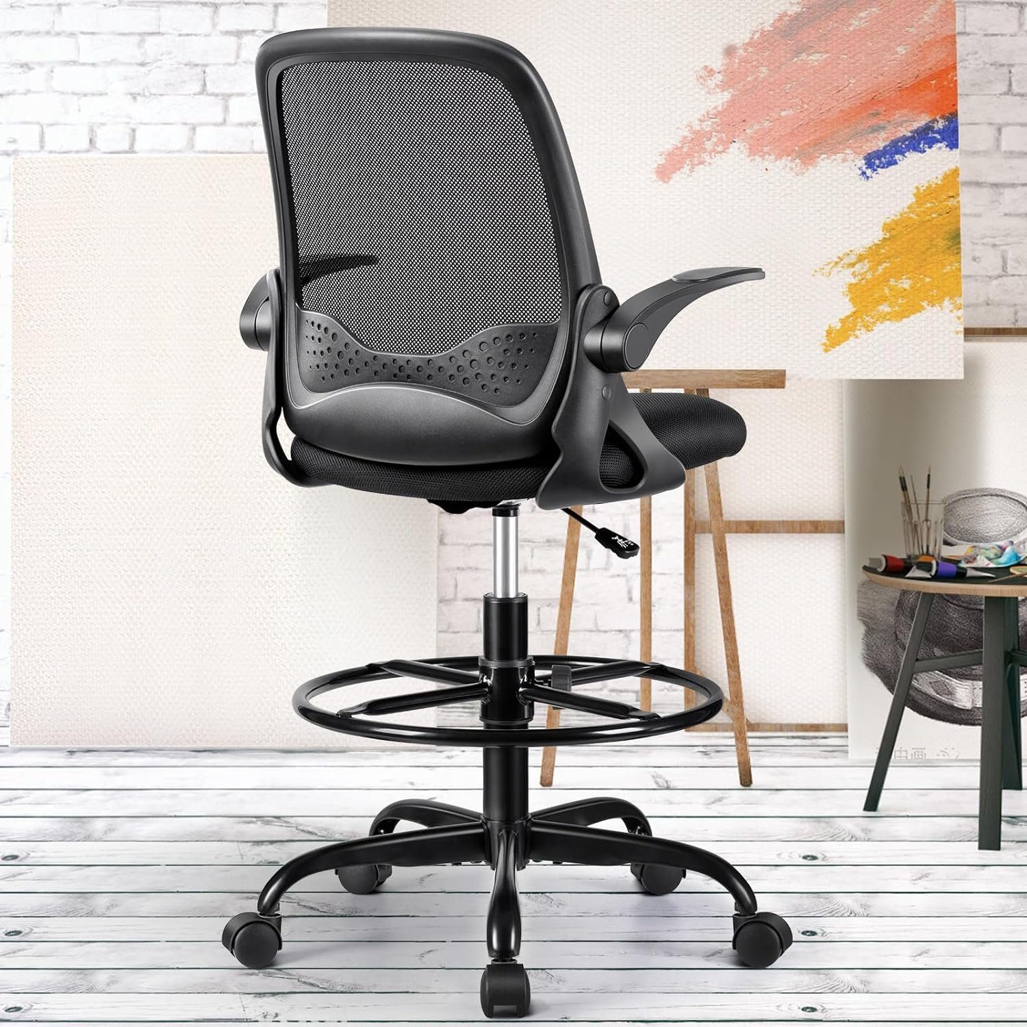 Ergonomisch, Bürostuhl (Bürostuhl ergonomisch: Schreibtischstuhl verstellbarem mit Bürostuhl Schreibtischstuhl KERDOM umklappbaren mit Armlehnen Sitz),