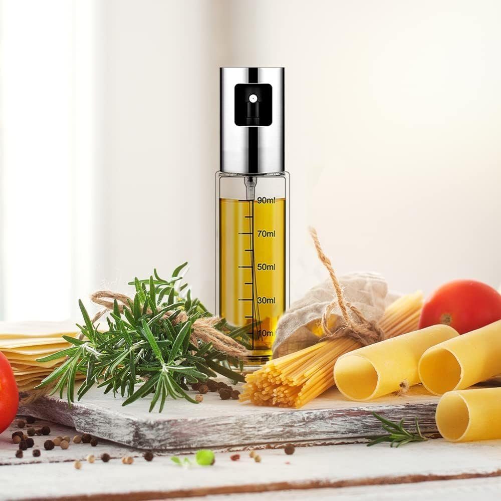 Layba Ölspender Sprüher für Öl und Essig 100ml Ölspender Flasche mit Messskala, (Set, 2-tlg), 2 Ölsprüher