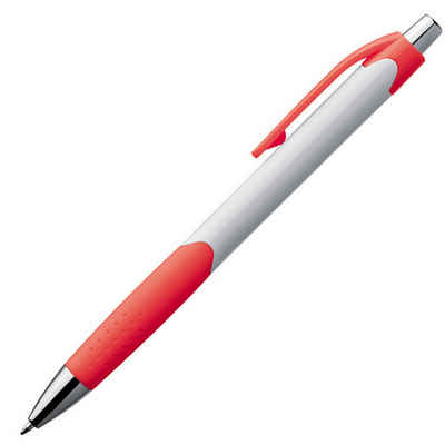 Livepac Office Kugelschreiber 20x Kugelschreiber / mit gummierter Griffzone / Farbe: weiß-rot