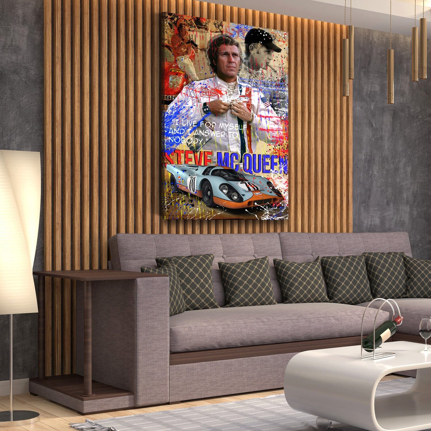 Artedinoi Leinwandbild McQueen I Live For MYself Wandbild Leinwandbild Kunstdruck XL Deko