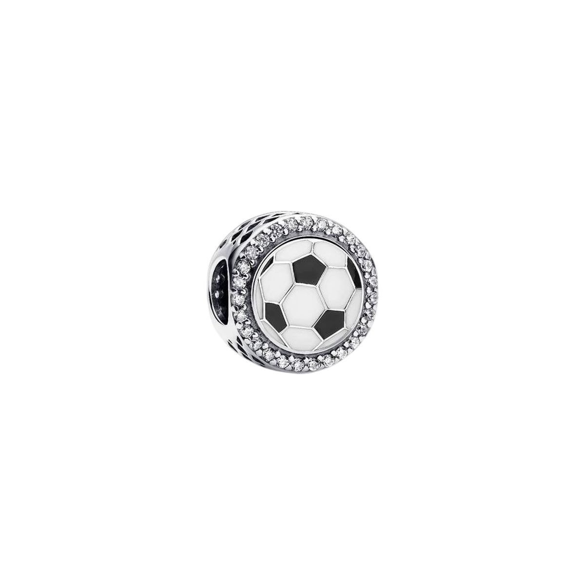 Pandora Charm-Einhänger Pandora Charm Fußball Emalie Zirkonia Sterling-Silber 792016CZ_E075