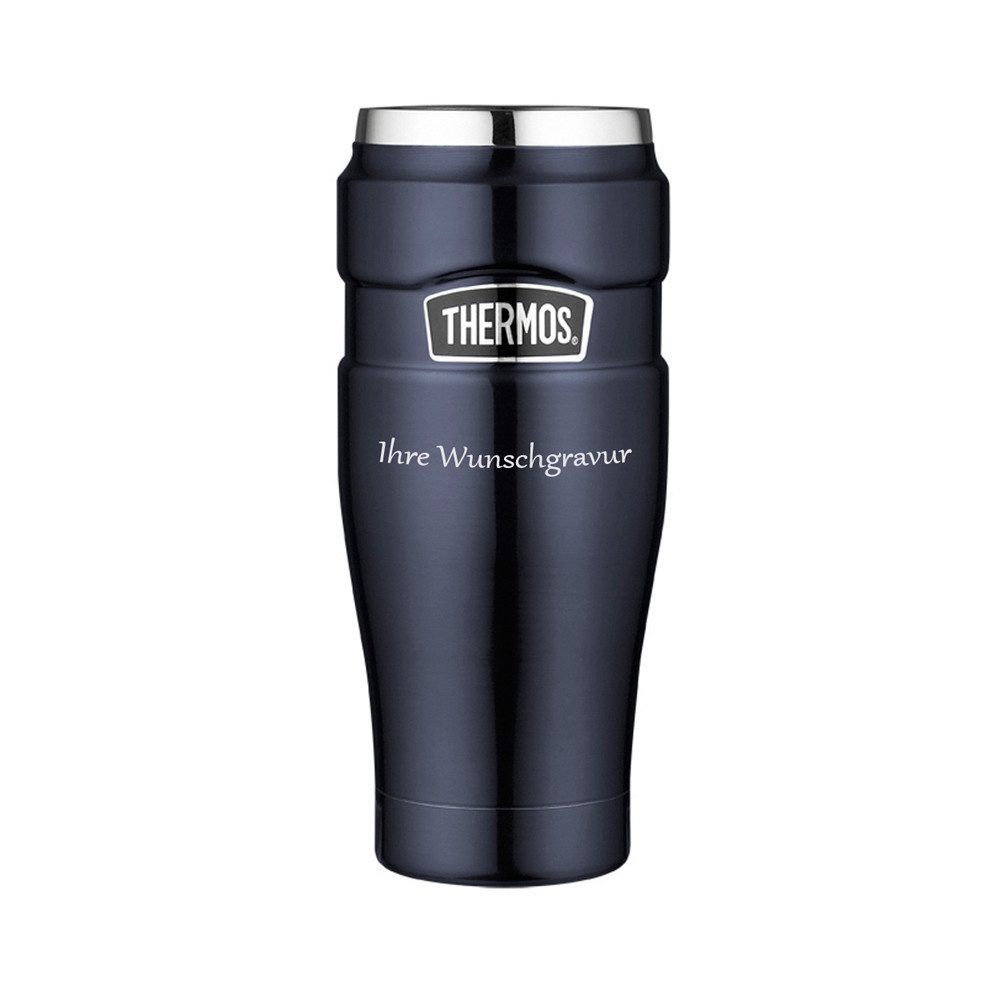 THERMOS Thermobecher Tumbler 'King' dunkelblau, mit persönlicher Wunschgravur, Edelstahl, Tumbler 'King' dunkelblau, mit persönlicher Wunschgravur