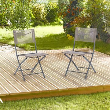 relaxdays Klappstuhl Gartenstuhl klappbar 2er Set