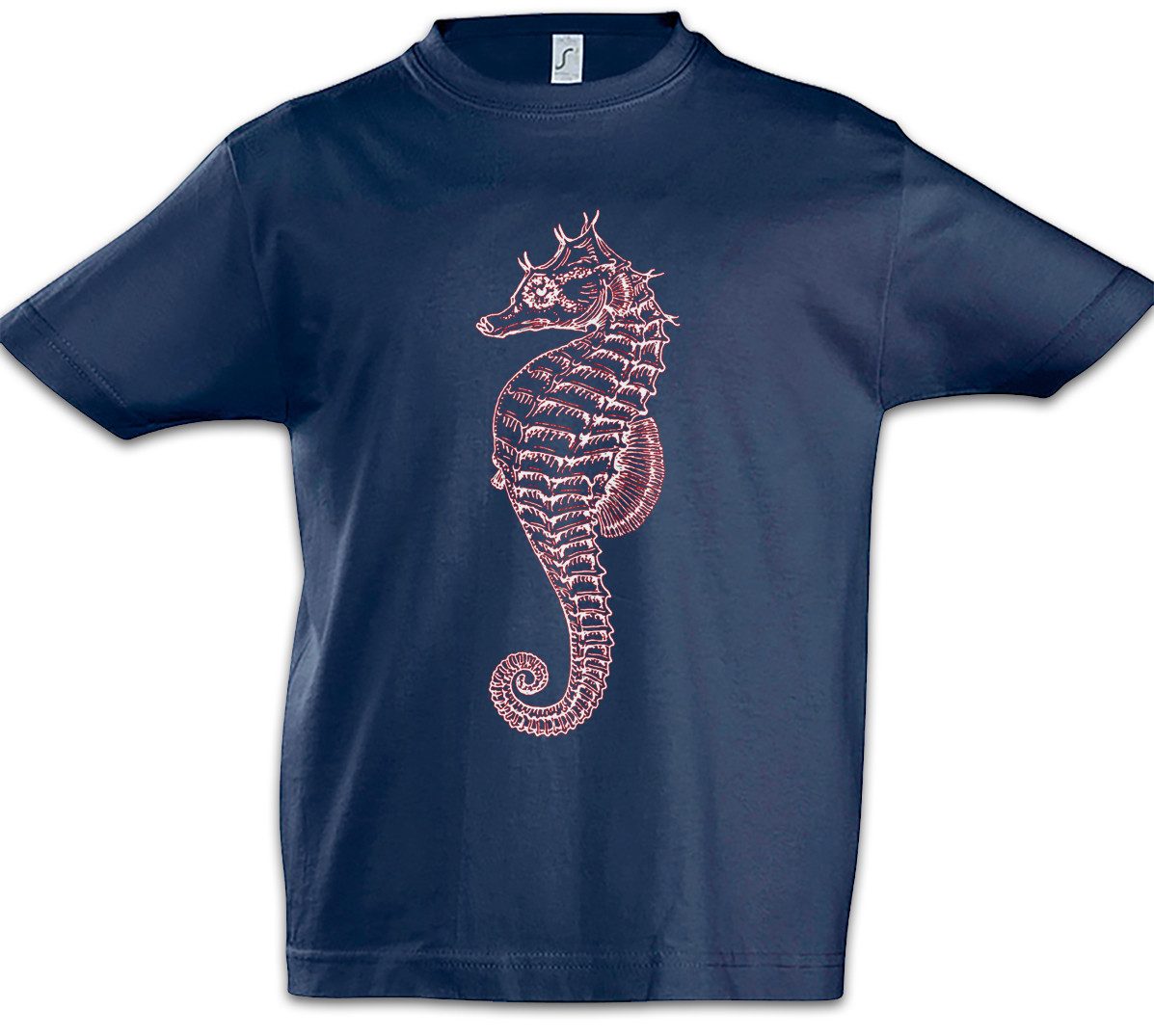 Print-Shirt Sea Horse Kinder T-Shirt Seepferdchen Tattoo Nautical Sailor Stern