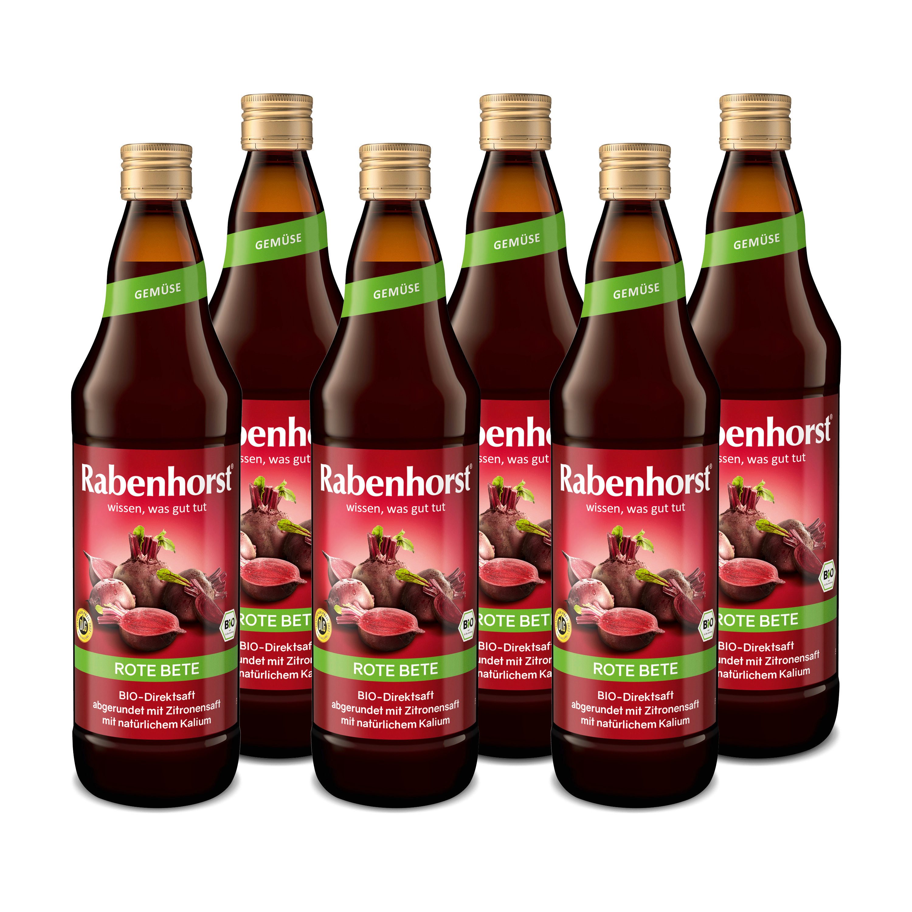 Haus Rabenhorst Saft Rabenhorst Rote Bete BIO 6er Pack (6 x 700 ml), 0,7 l, 6 St.