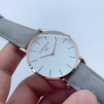 S&T Design Quarzuhr Herrenuhr Minimalistisch, Herren Armbanduhr mit Saphirglas Ideales Geschenk mit Uhrenbox