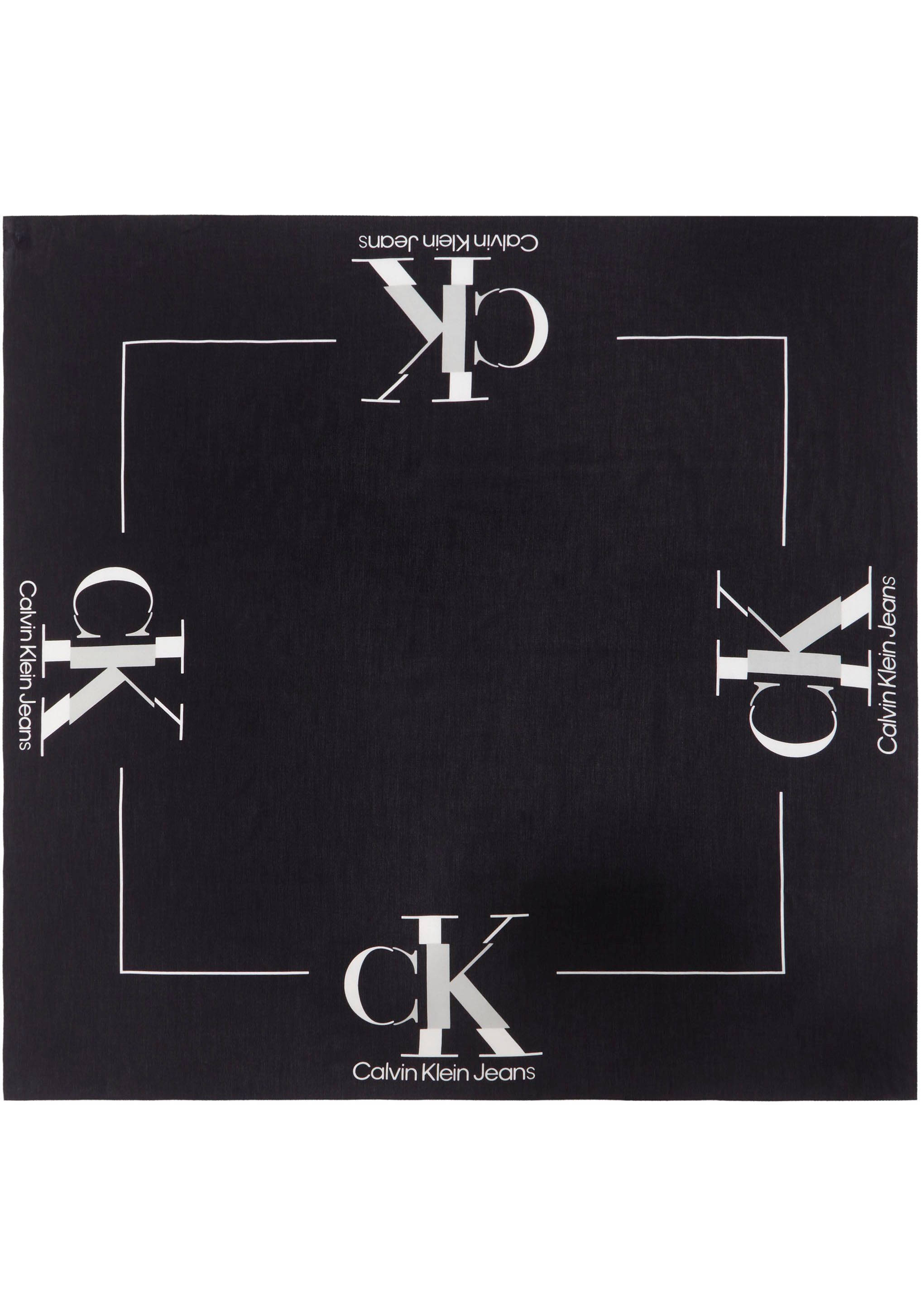 Calvin Klein Jeans Schal, mit Monogramm-Print, Vielseitige  Tragemöglichkeiten: Schal, Bandana oder Halstuch