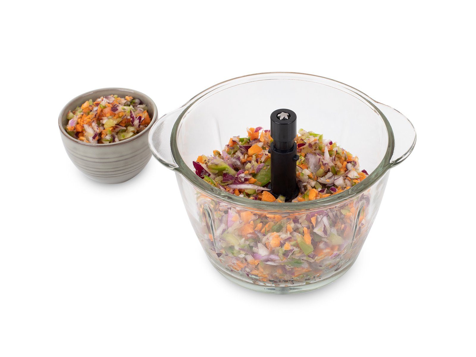 PRINCESS Zerkleinerer, 300 W, Elektrischer Food Chop-per Mehrzweck Zwiebel Gemüse-Schneider Mixer
