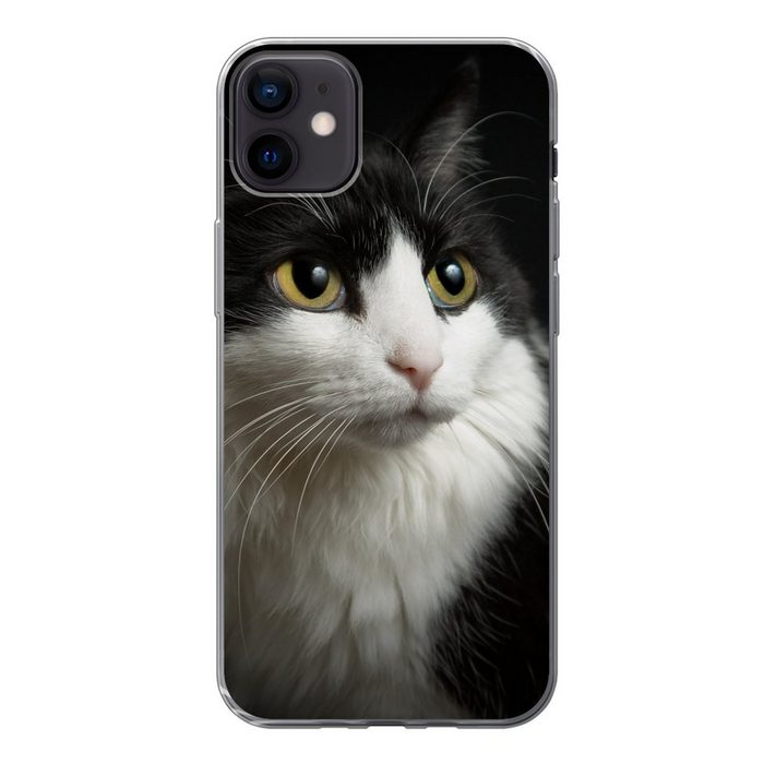 MuchoWow Handyhülle Katzenporträt Handyhülle Apple iPhone 12 Mini Smartphone-Bumper Print Handy