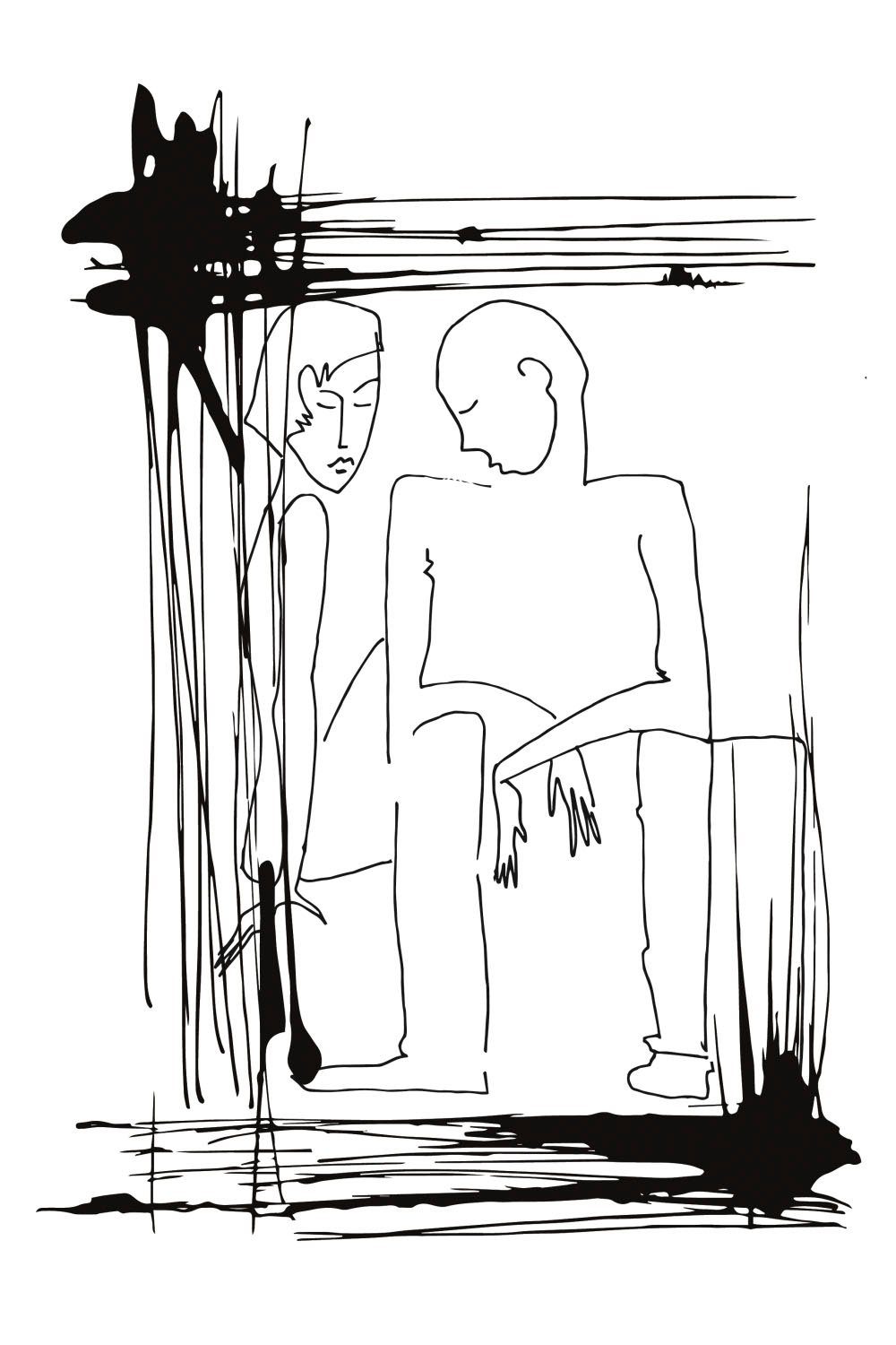 queence Acrylglasbild Mann und Frau, Frau, Kunst, Mann, Schwarz-Weiß, Fine Art-Print in Galeriequalität