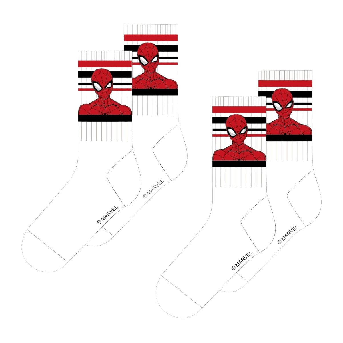 Spiderman Socken Socken Kinder 2er Set Weiß Baumwollsocken Jungen Freizeit Sport Schule