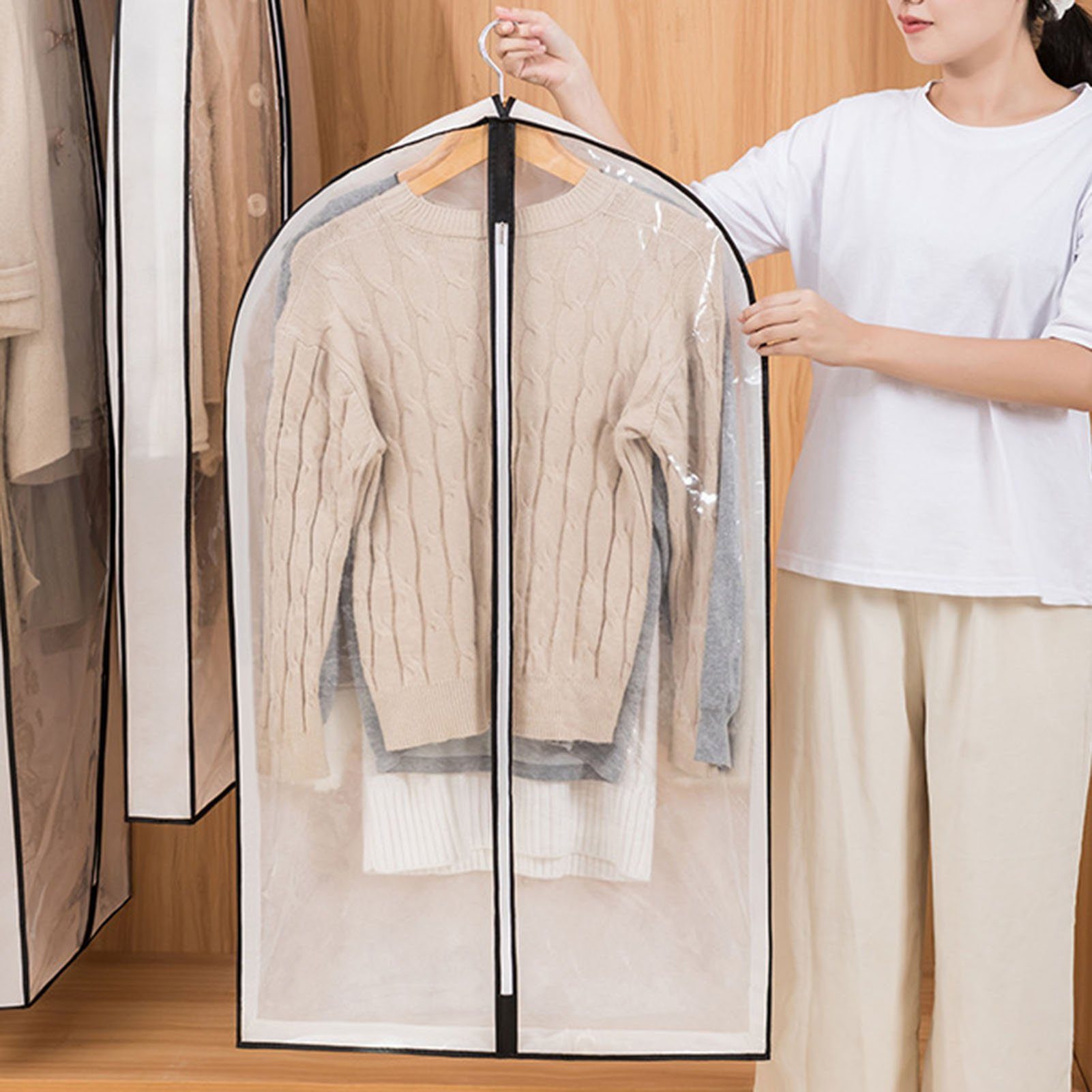 Rutaqian Kleidersack Abdeckung Kleidersäcke 100cm 10cm Kleid Kleidung 60cm x x Rosa für Aufbewahrungsanzüge
