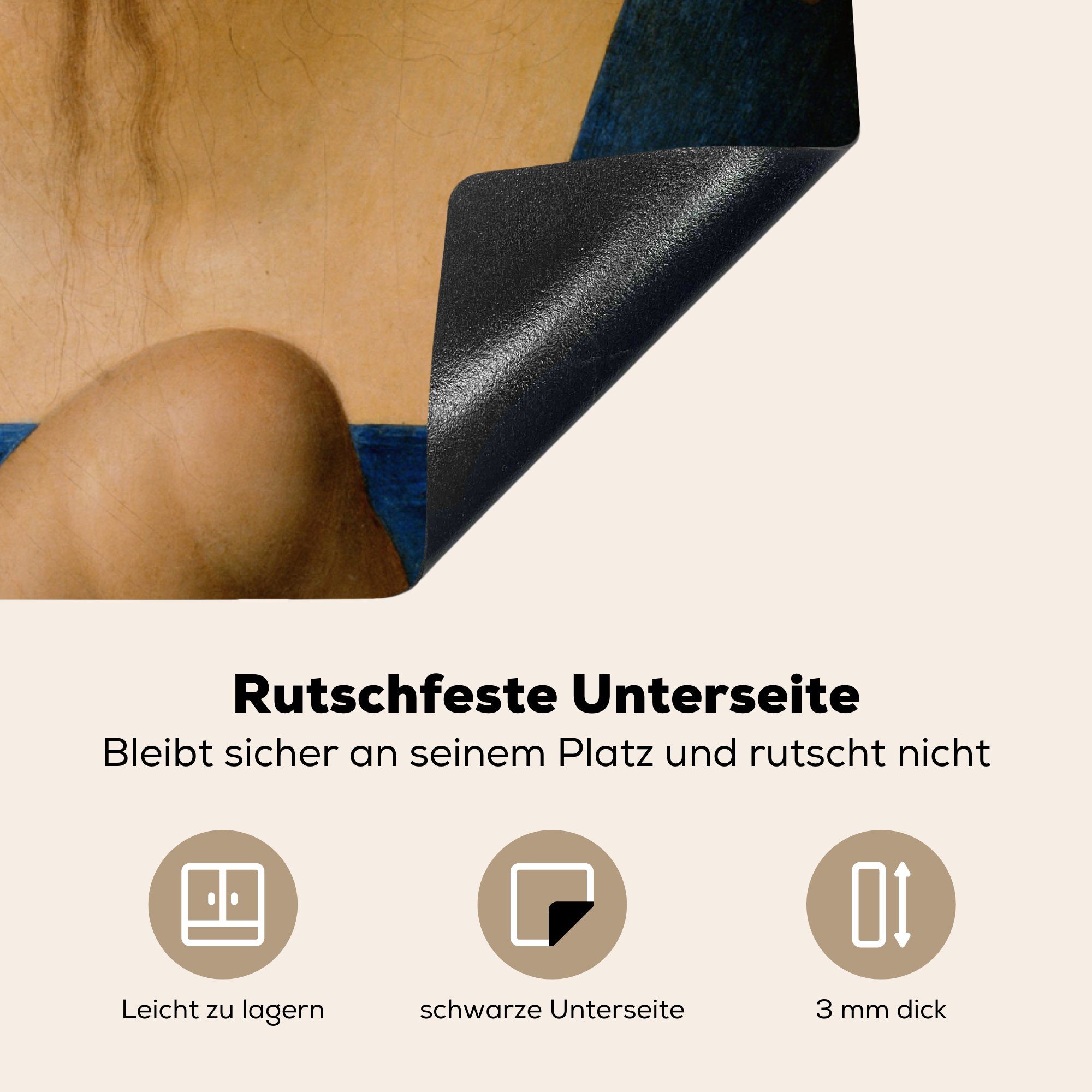 Arbeitsplatte - (1 Vinyl, Dürer, tlg), Herdblende-/Abdeckplatte Kind mit Jungfrau MuchoWow cm, Albrecht küche 78x78 Ceranfeldabdeckung, für