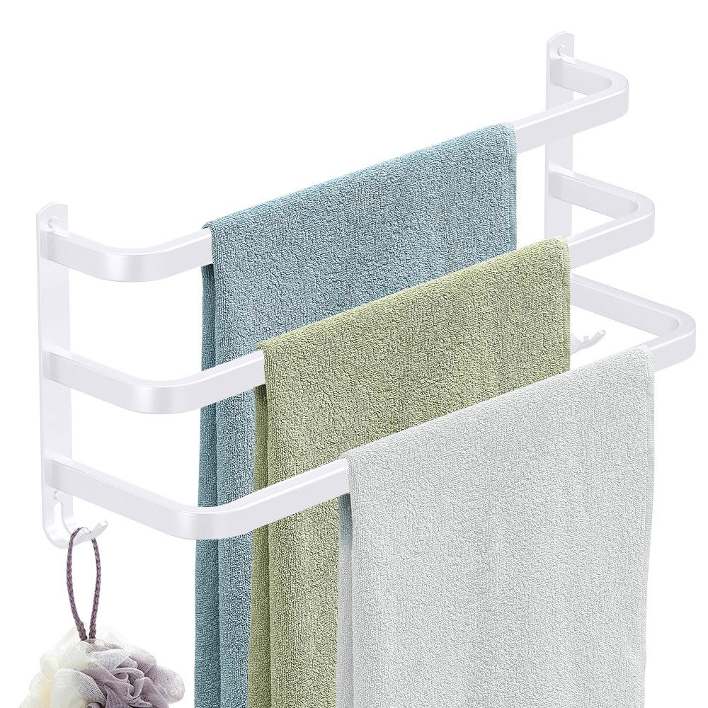 JEOBEST Handtuchhalter Handtuchstangen Aluminium mit Haken Einziehbar 50CM, günstig online kaufen