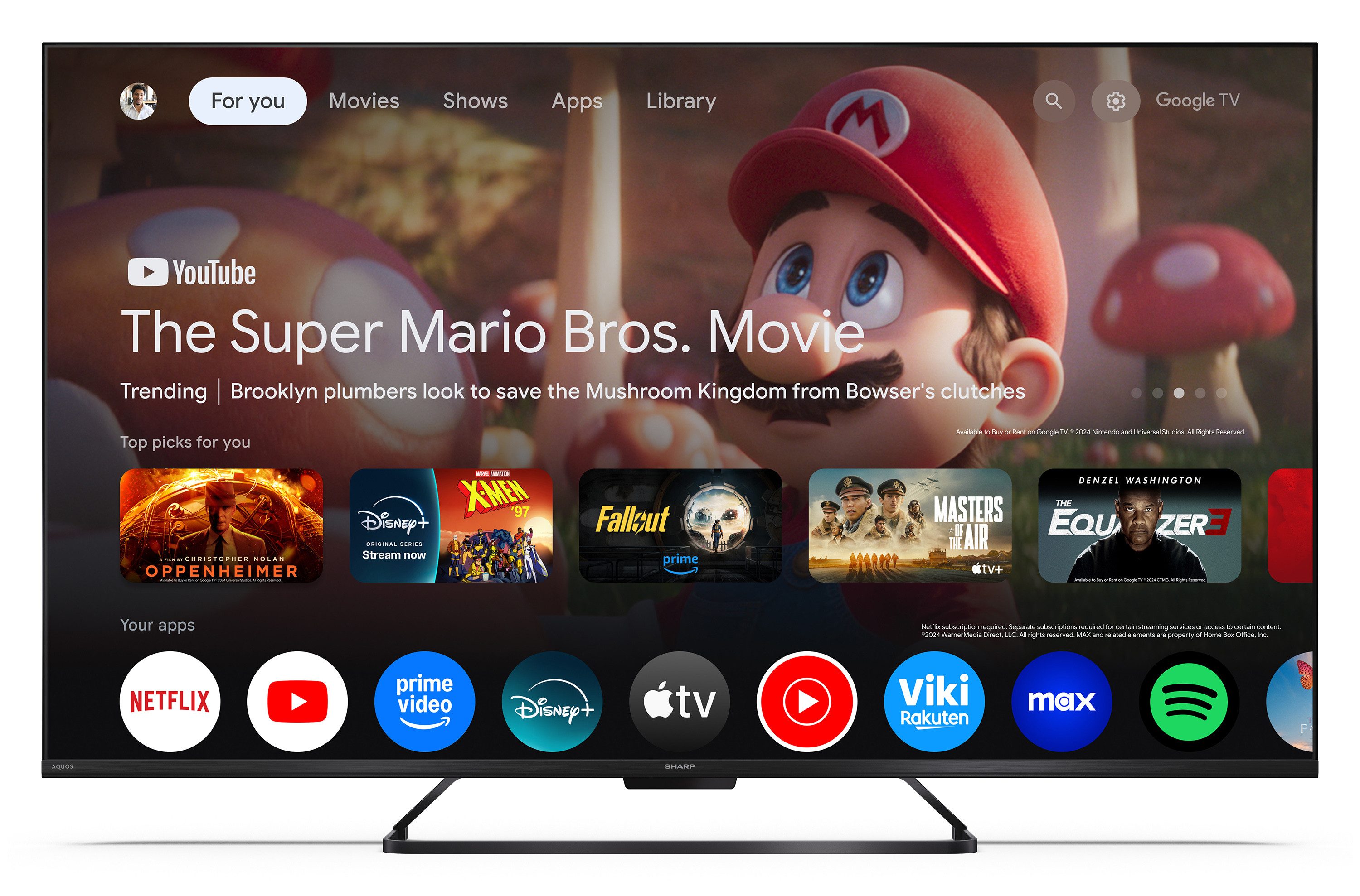 Sharp 50HR7765E QLED-Fernseher (126 cm/50 Zoll, 4K Ultra HD, Google TV, Google TV, 144Hz Gaming, HDR Dolby Vision & Dolby Atmos)