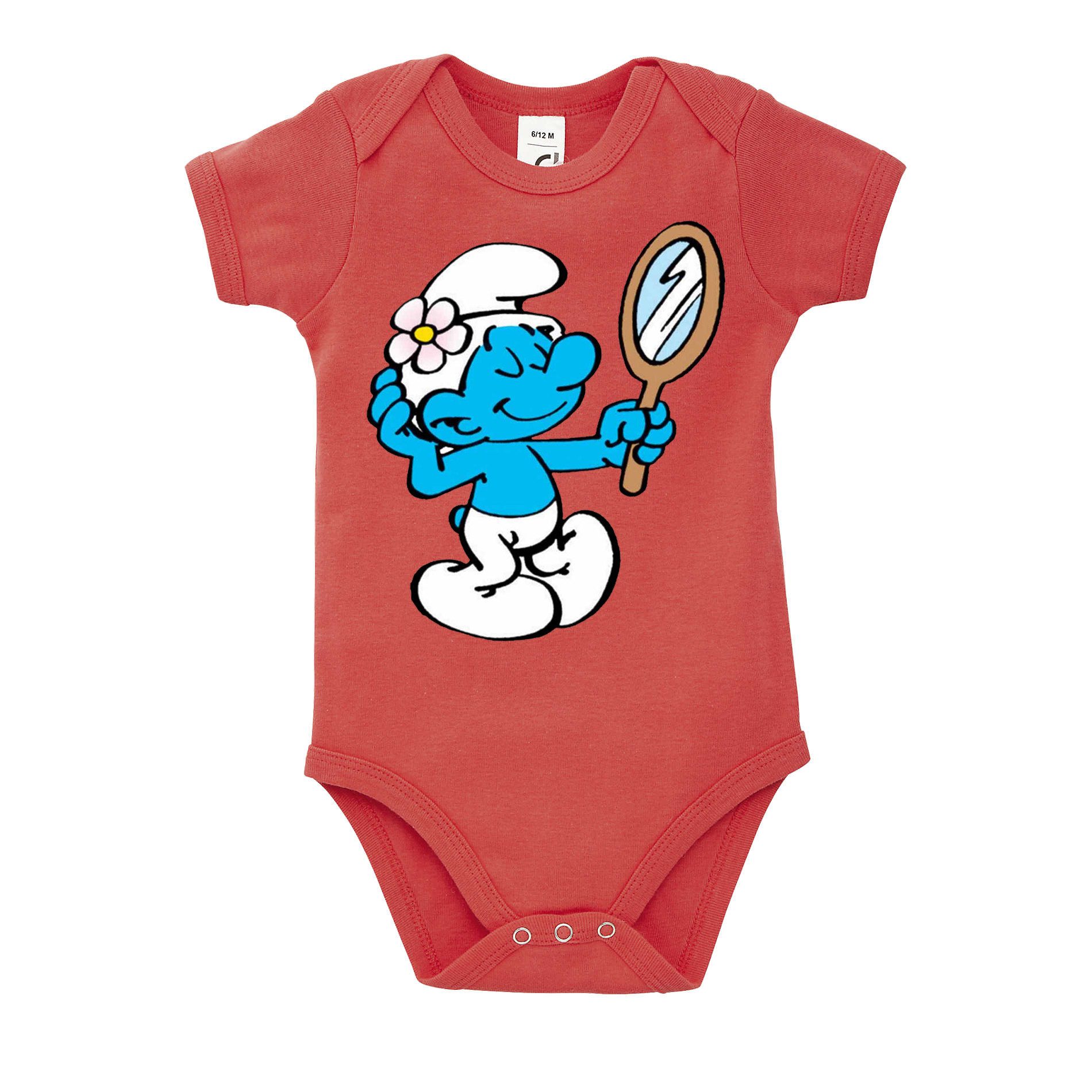 Blondie & Brownie Strampler (Einzelartikel) Baby Body Schlumpf Spiegel Motiv Baby Strampler Cartoon