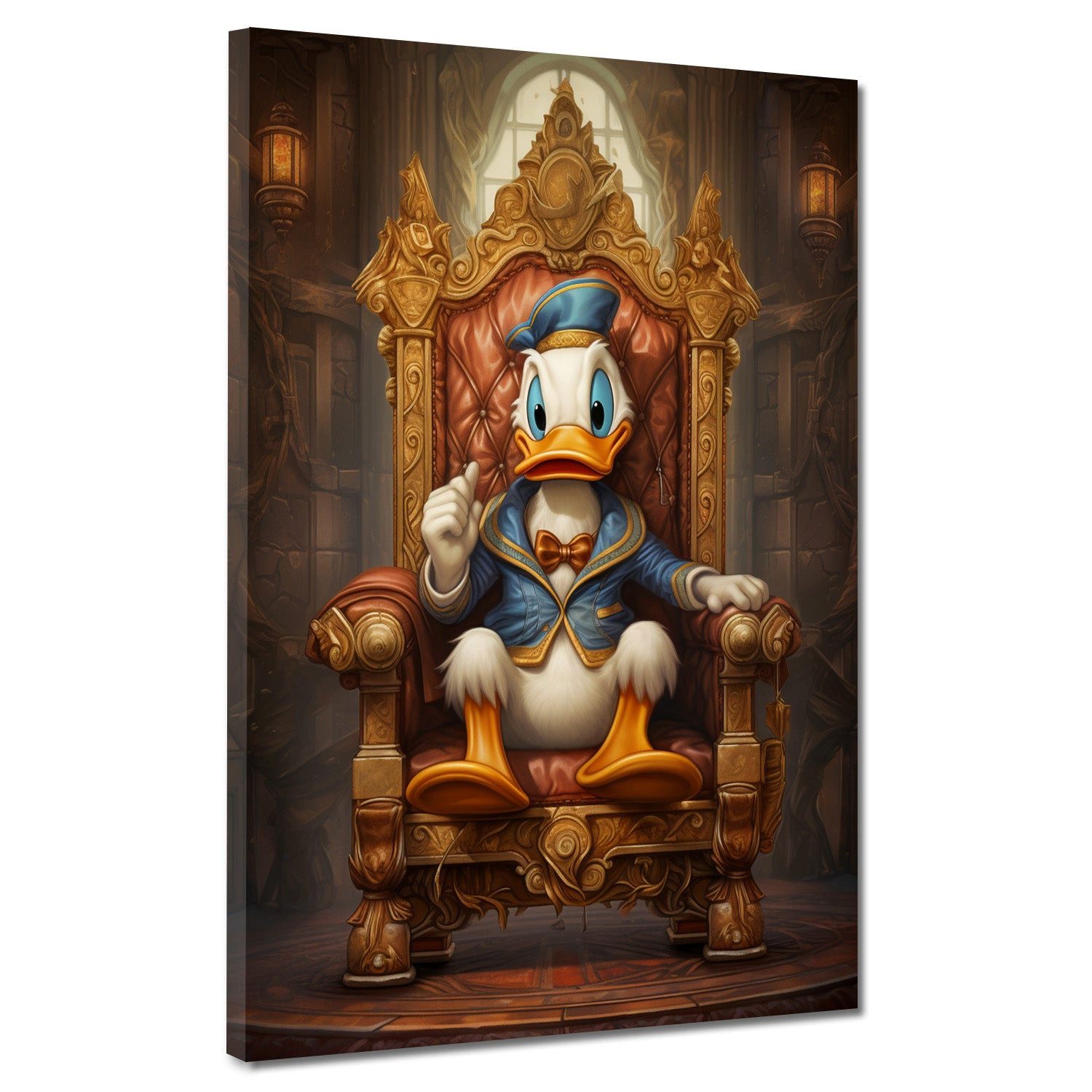 Leinwandbild Comic Duck King Leinwandbild Wandbild Kunstdruck XL Deko