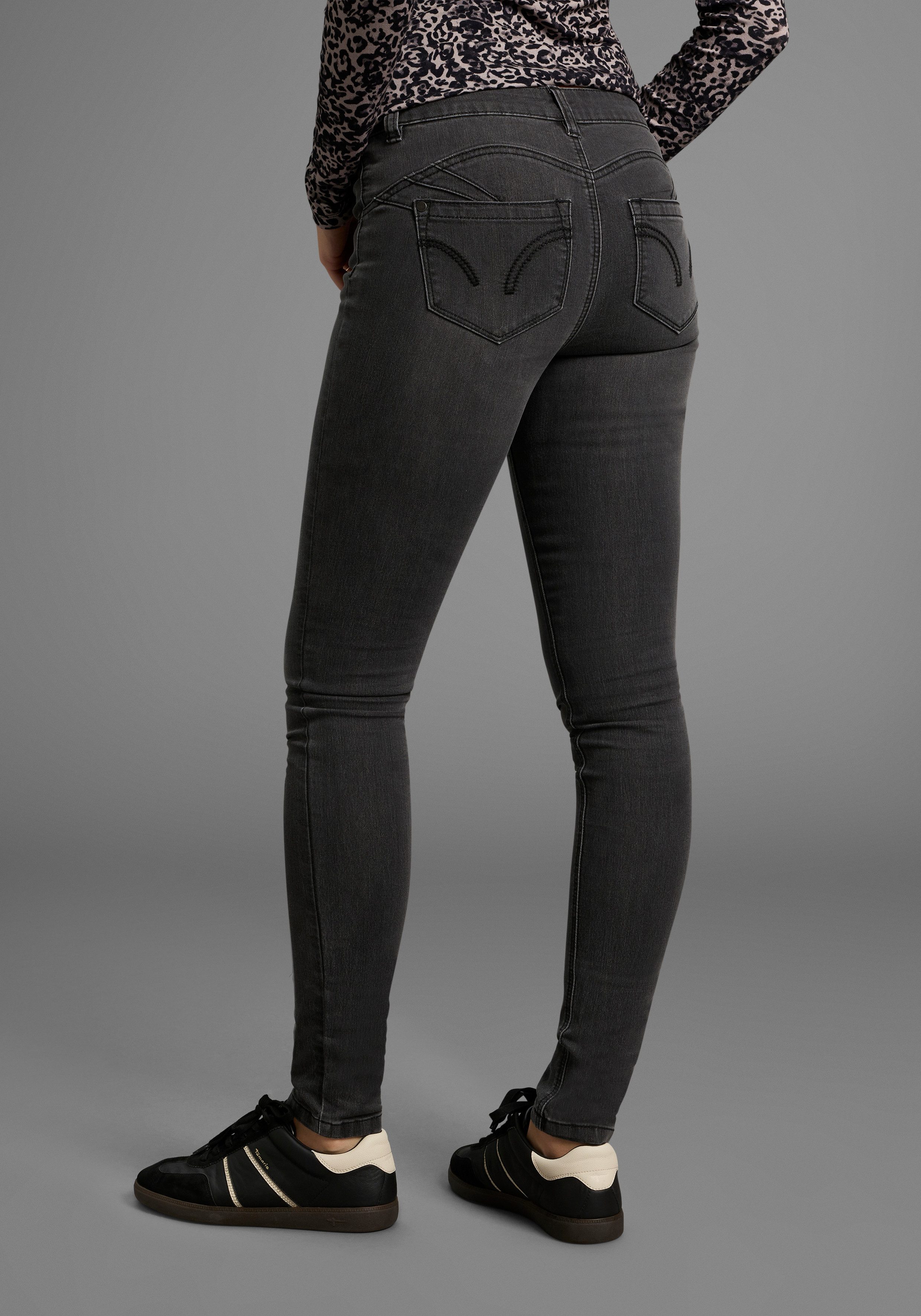 Arizona Skinny-fit-Jeans Shaping skinny Passform, normale Leibhöhe, in Stretch-Qualität, Used-Look