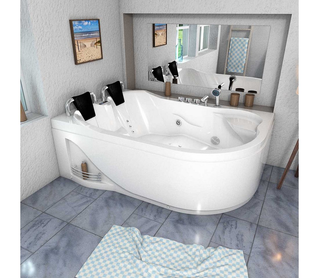 Thumbnail - AcquaVapore Whirlpool-Badewanne Whirlpool Pool Badewanne Eckwanne W23H-R, (1-tlg)
