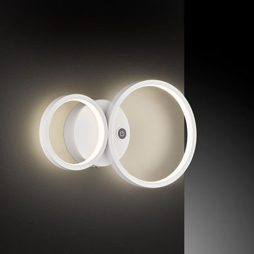 WOFI LED Wandleuchte, Leuchtmittel inklusive, Warmweiß, Wandleuchte Wandlampe modern Wandlampe innen rund, Touchdimmer