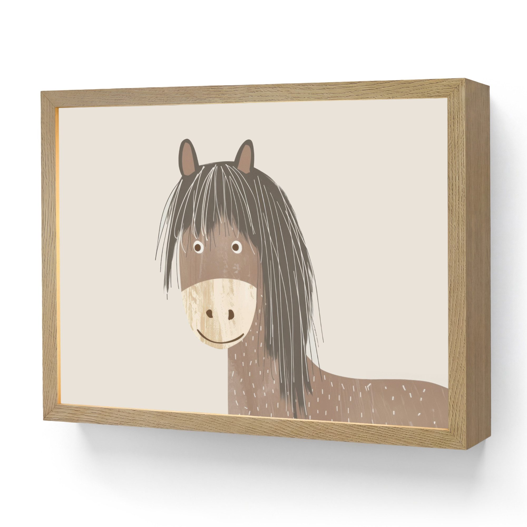 OnlyWow Wandleuchte Lightbox Pferd - Tier - Pastellfarben - Pferde - Mädchen, Dimmbar, Farbwechsel, LED, Warmweiß, Kaltweiß, Neutralweiß Einstellbar, Wandlampe Innen, Dimmbar, Aufladbarer USB Akku, LED, Modern