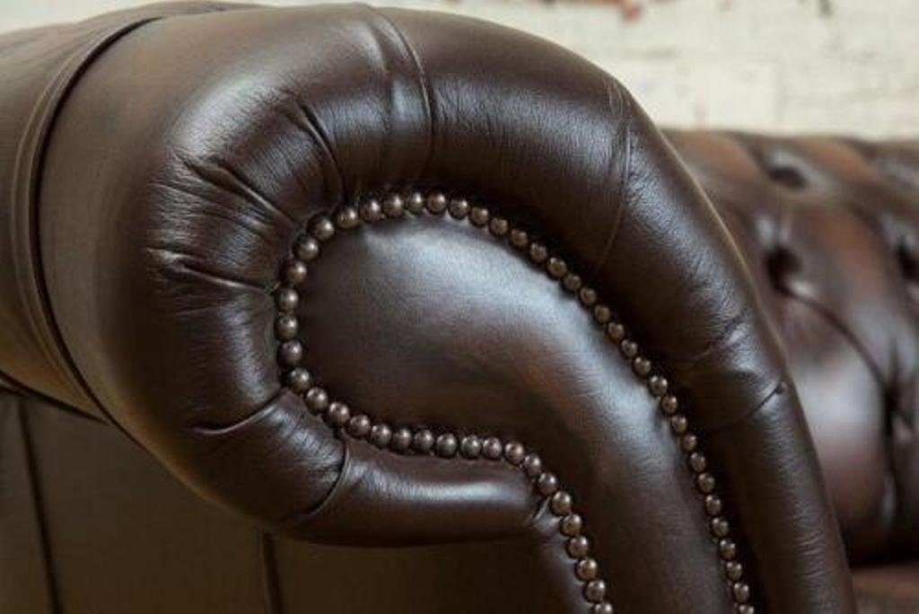 Sitzer Wohnzimmer 100% Chesterfield-Sofa Europa Chesterfield Leder JVmoebel in XXL 1 Sofort, 4 Big Couch Teile, Made